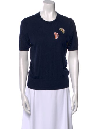 Lingua Franca Silk Crew Neck Sweater