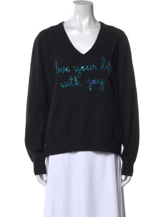 Lingua Franca Cashmere Graphic Print Sweater