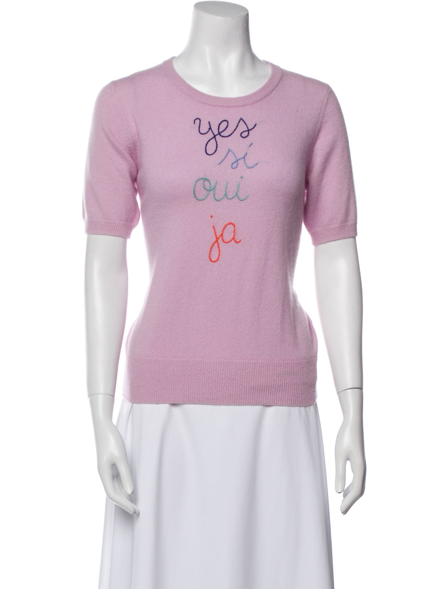 Lingua Franca Cashmere Graphic Print T-Shirt