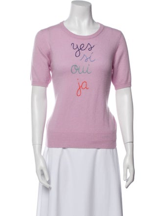 Lingua Franca Cashmere Graphic Print T-Shirt