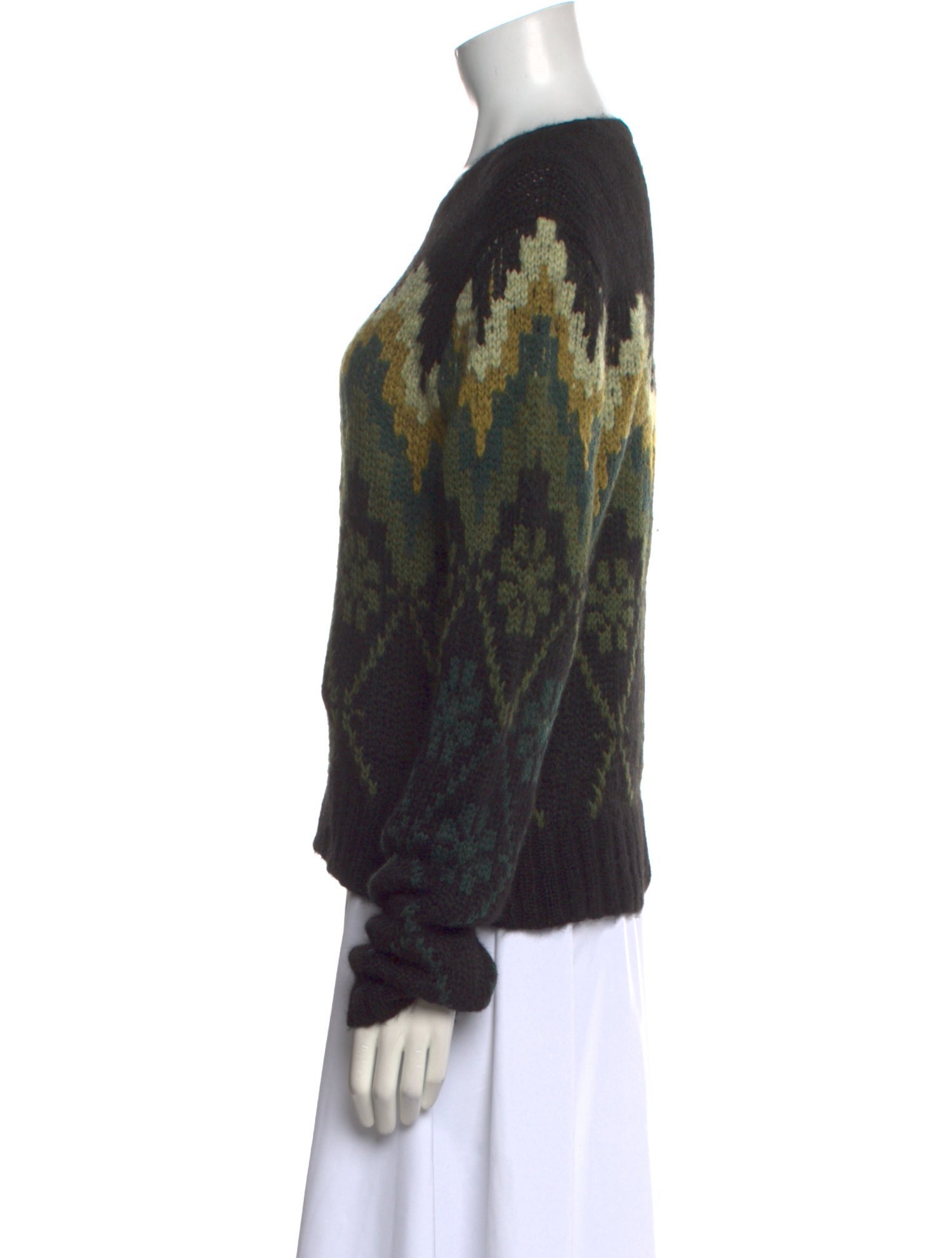 Lingua Franca Baby Alpaca Printed Sweater