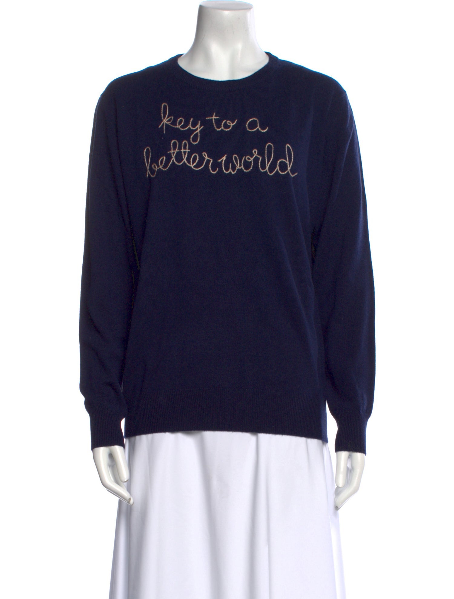 Lingua Franca Cashmere Graphic Print Sweater