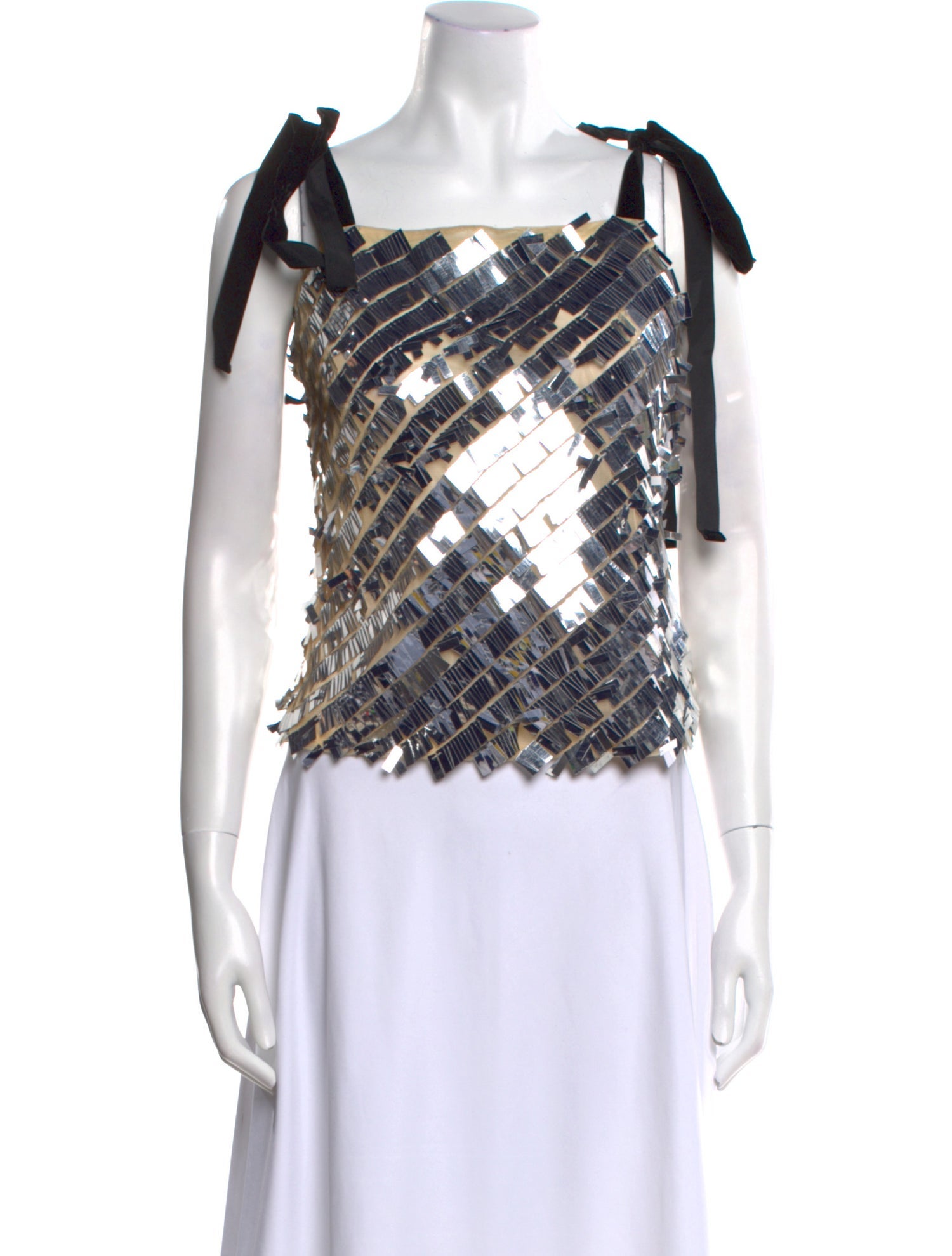 Lingua Franca Plaid Print Square Neckline Crop Top