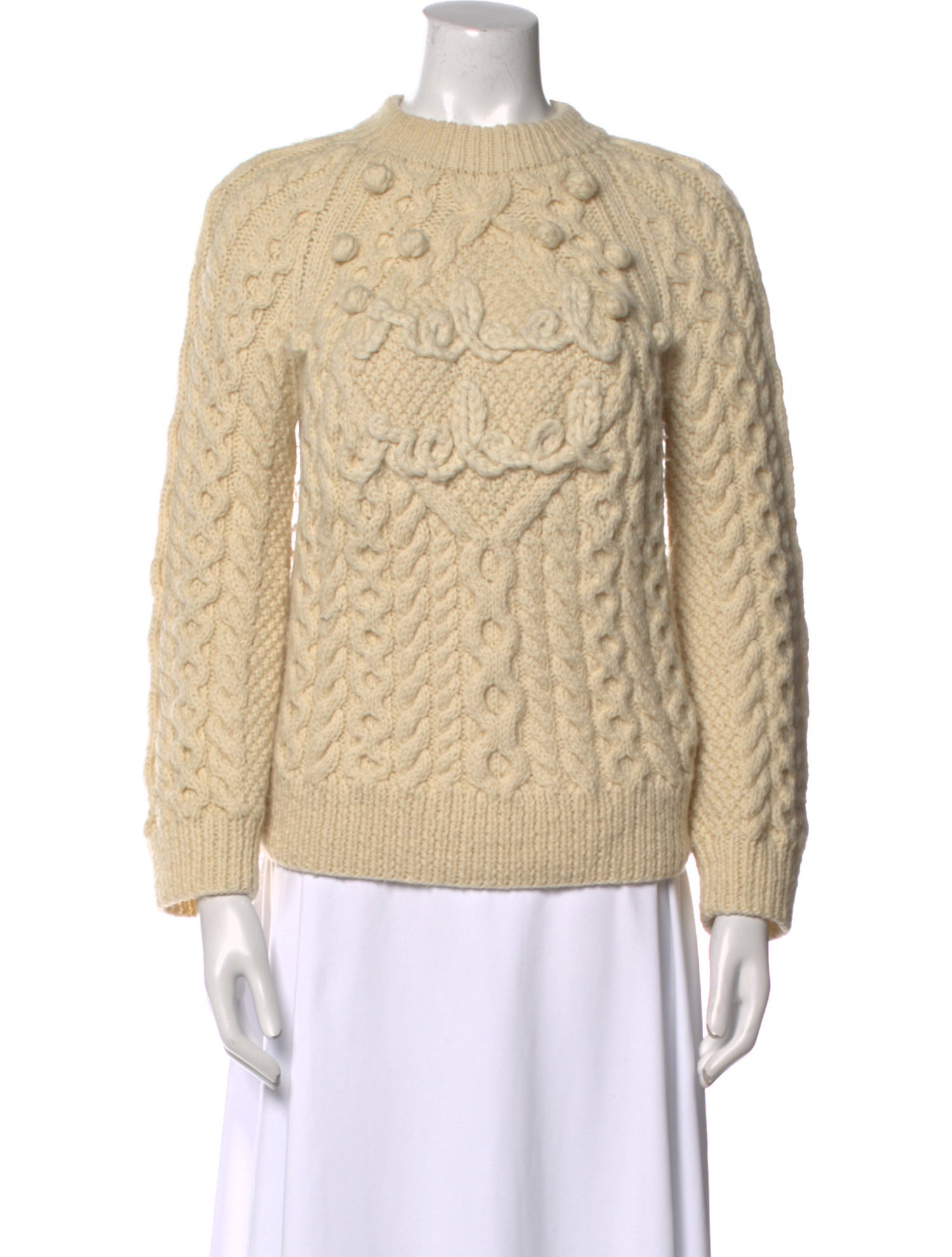 Lingua Franca Wool Crew Neck Sweater