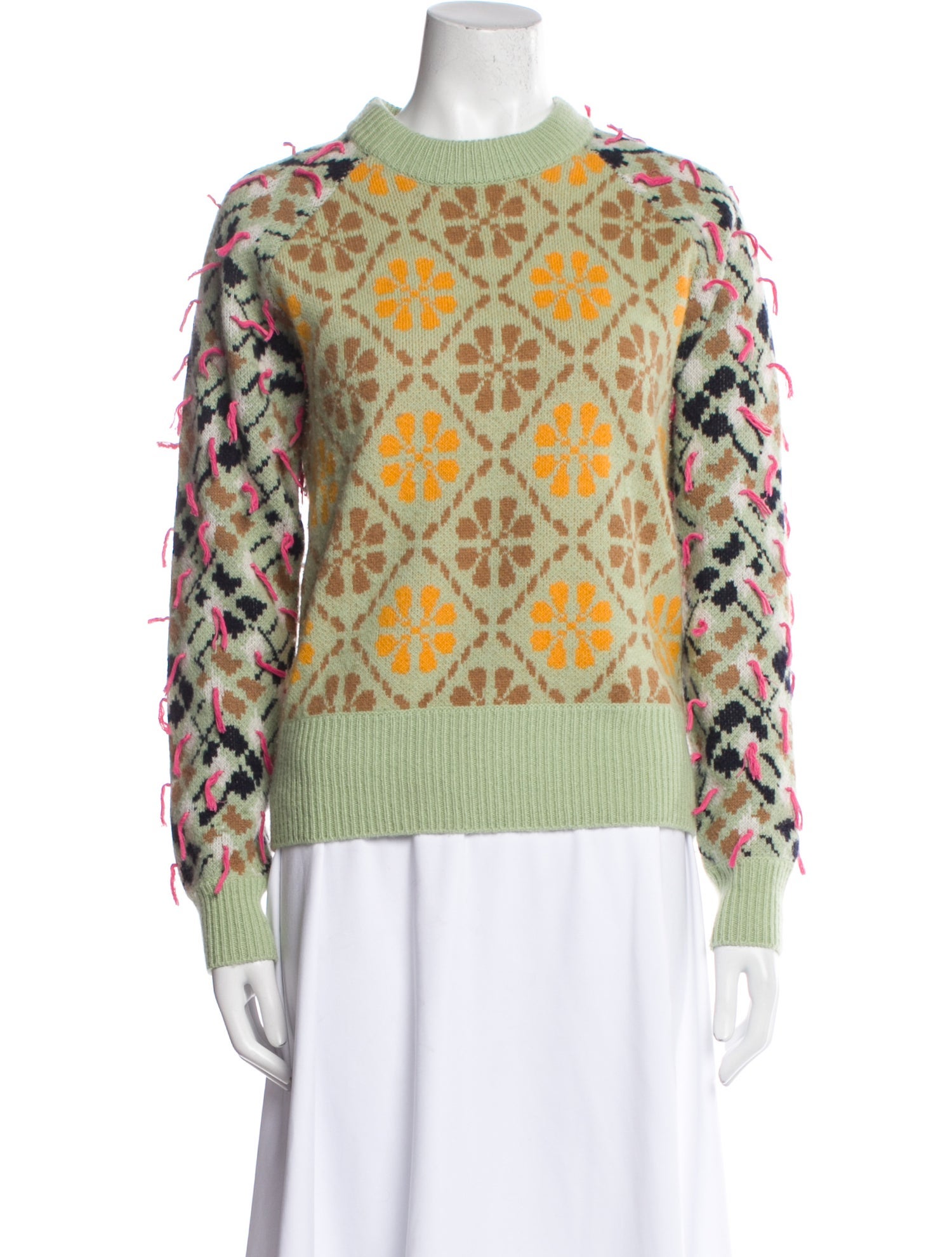 Lingua Franca Wool Printed Sweater