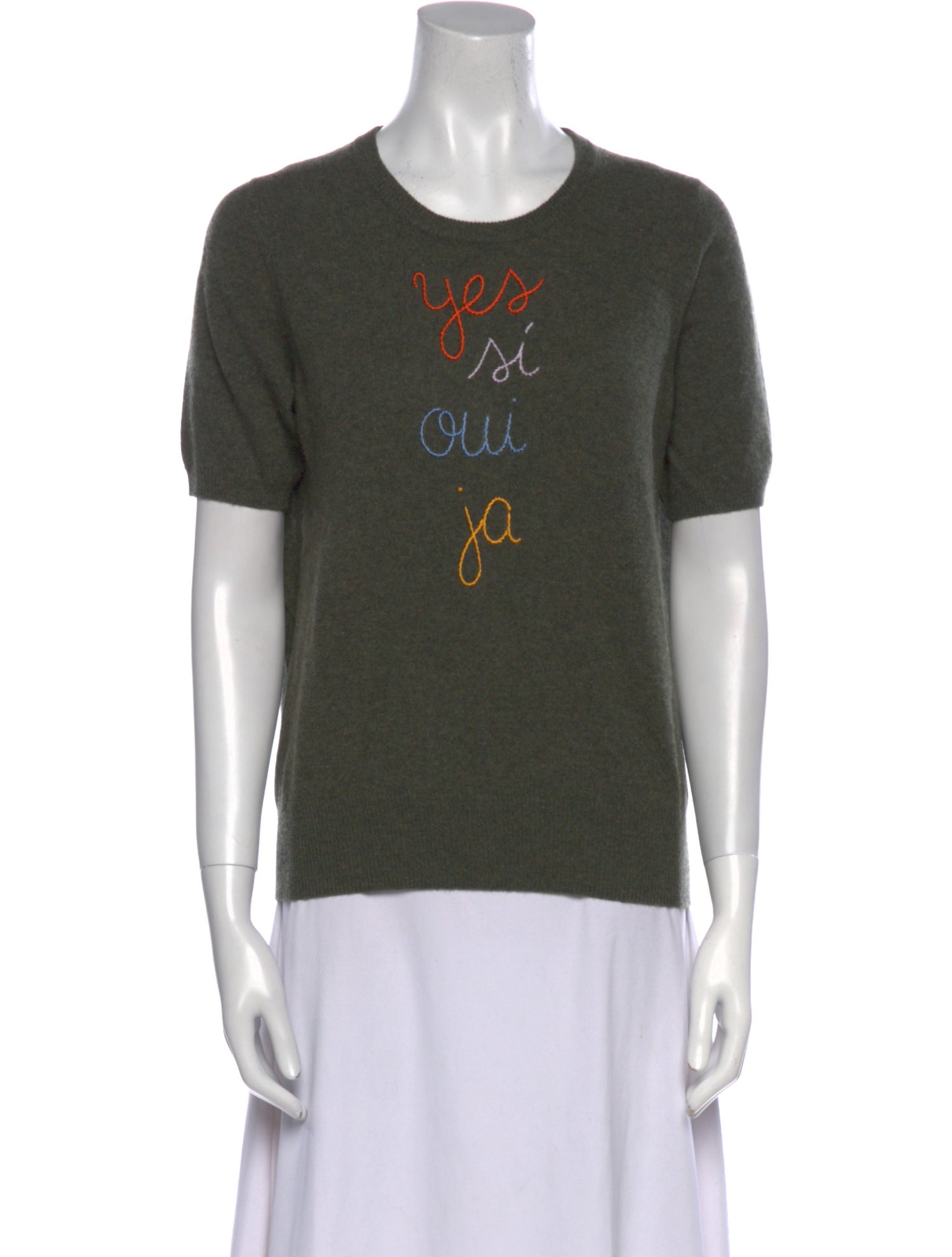 Lingua Franca Cashmere Graphic Print Sweater