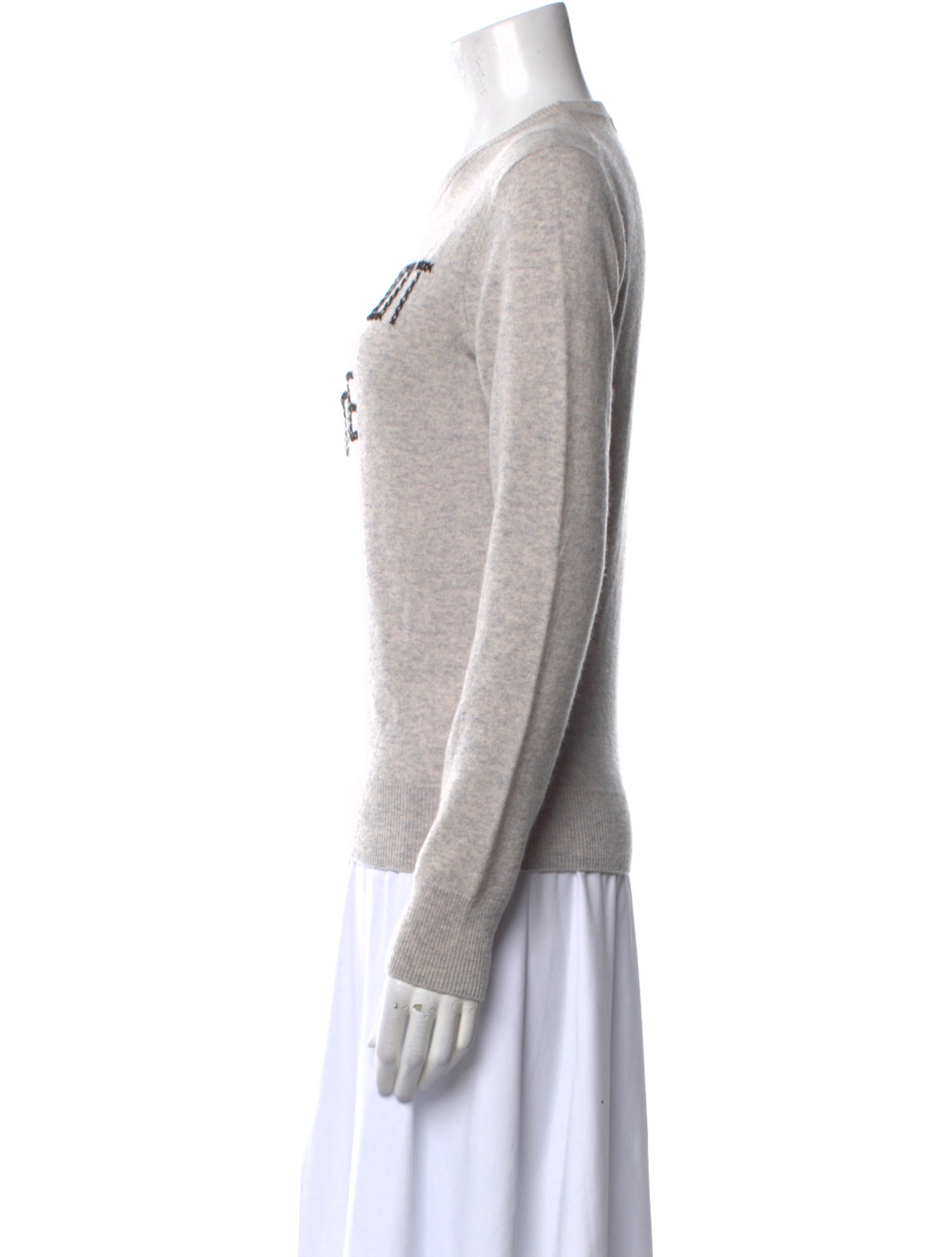 Lingua Franca Cashmere Graphic Print Sweater