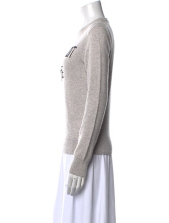 Lingua Franca Cashmere Graphic Print Sweater
