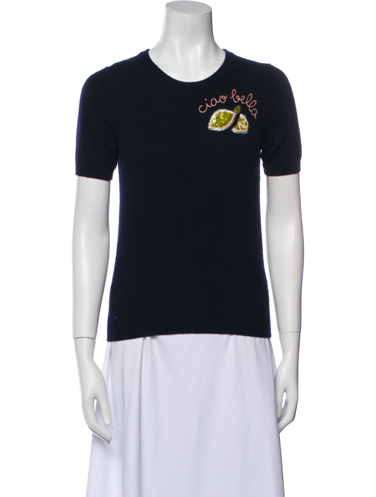 Lingua Franca Cashmere Graphic Print Sweater