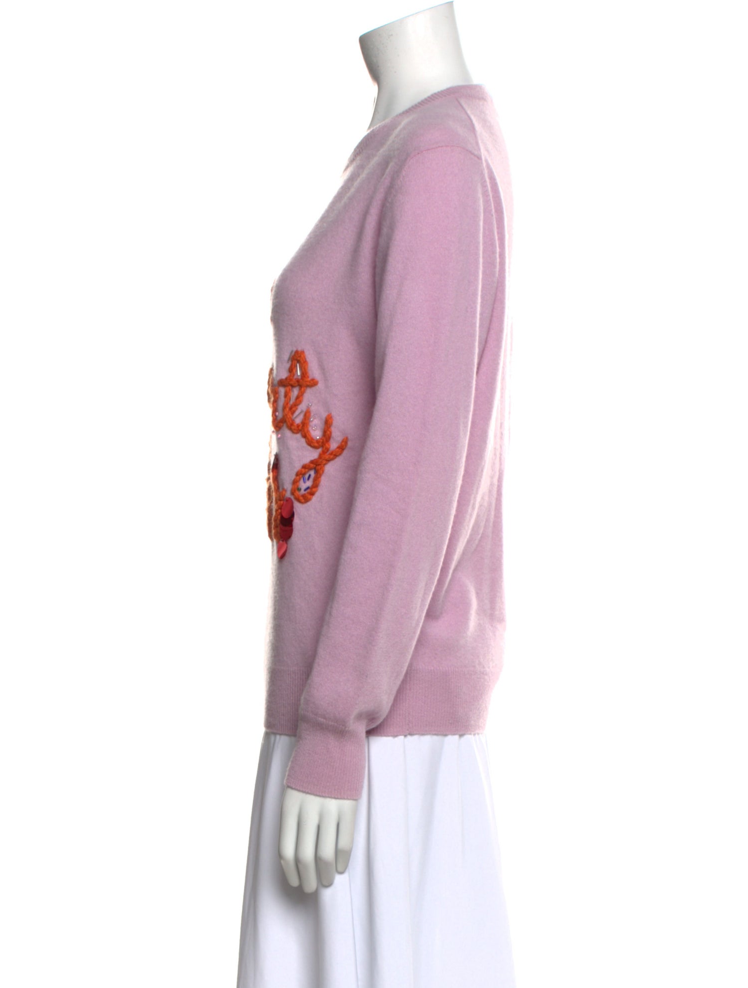 Lingua Franca Cashmere Graphic Print Sweater