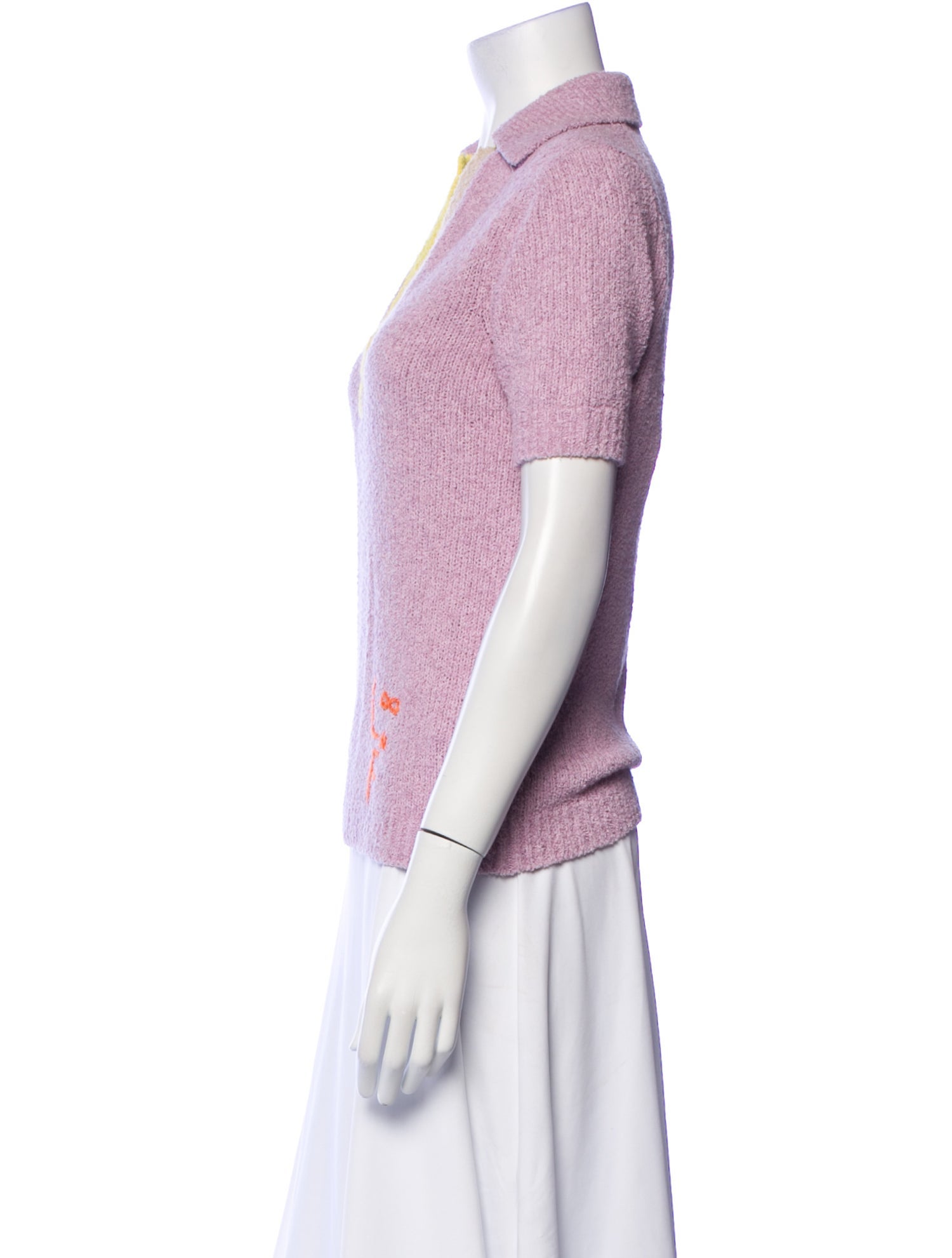 Lingua Franca Printed V-Neck Polo