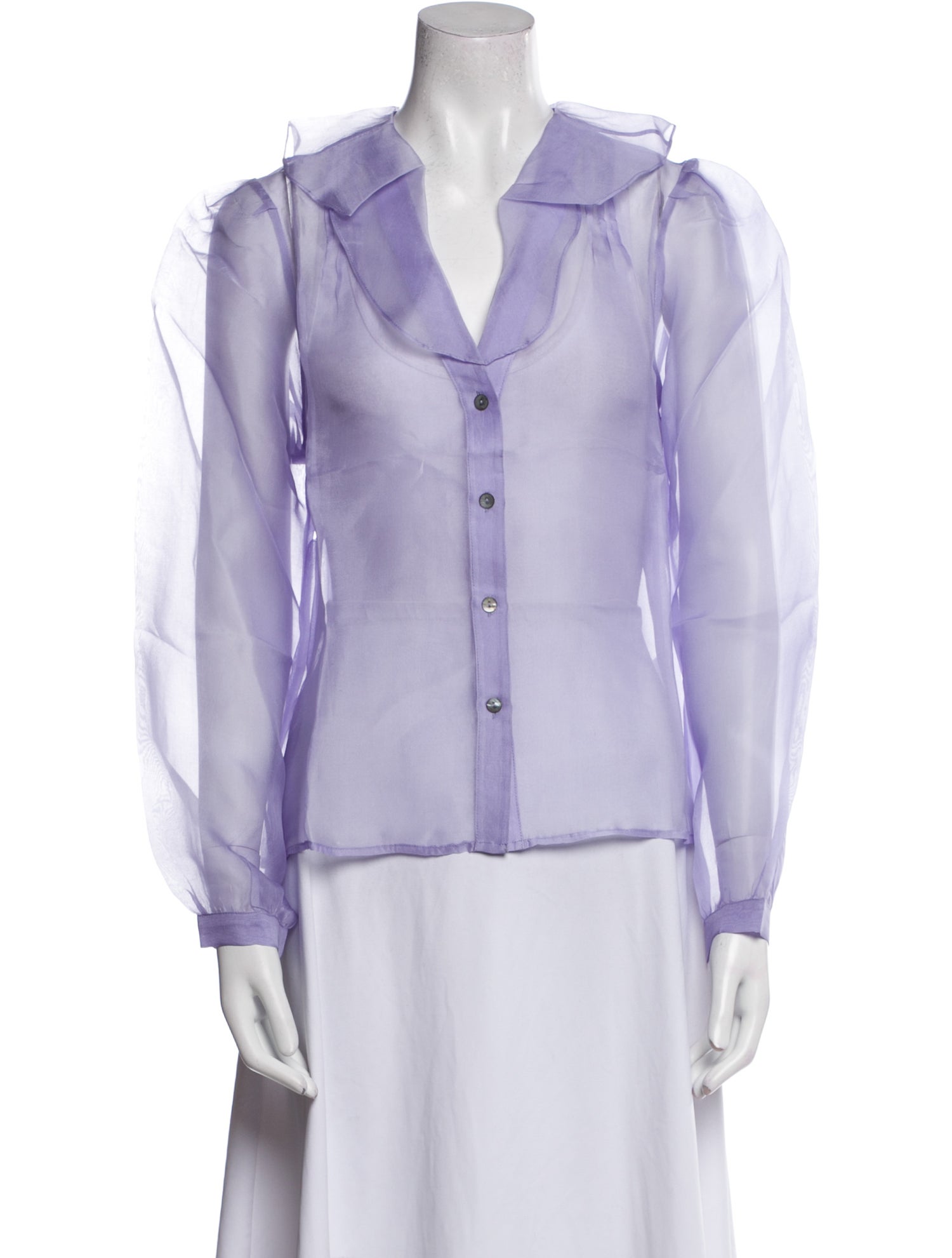 Lingua Franca Silk V-Neck Blouse w/ Tags