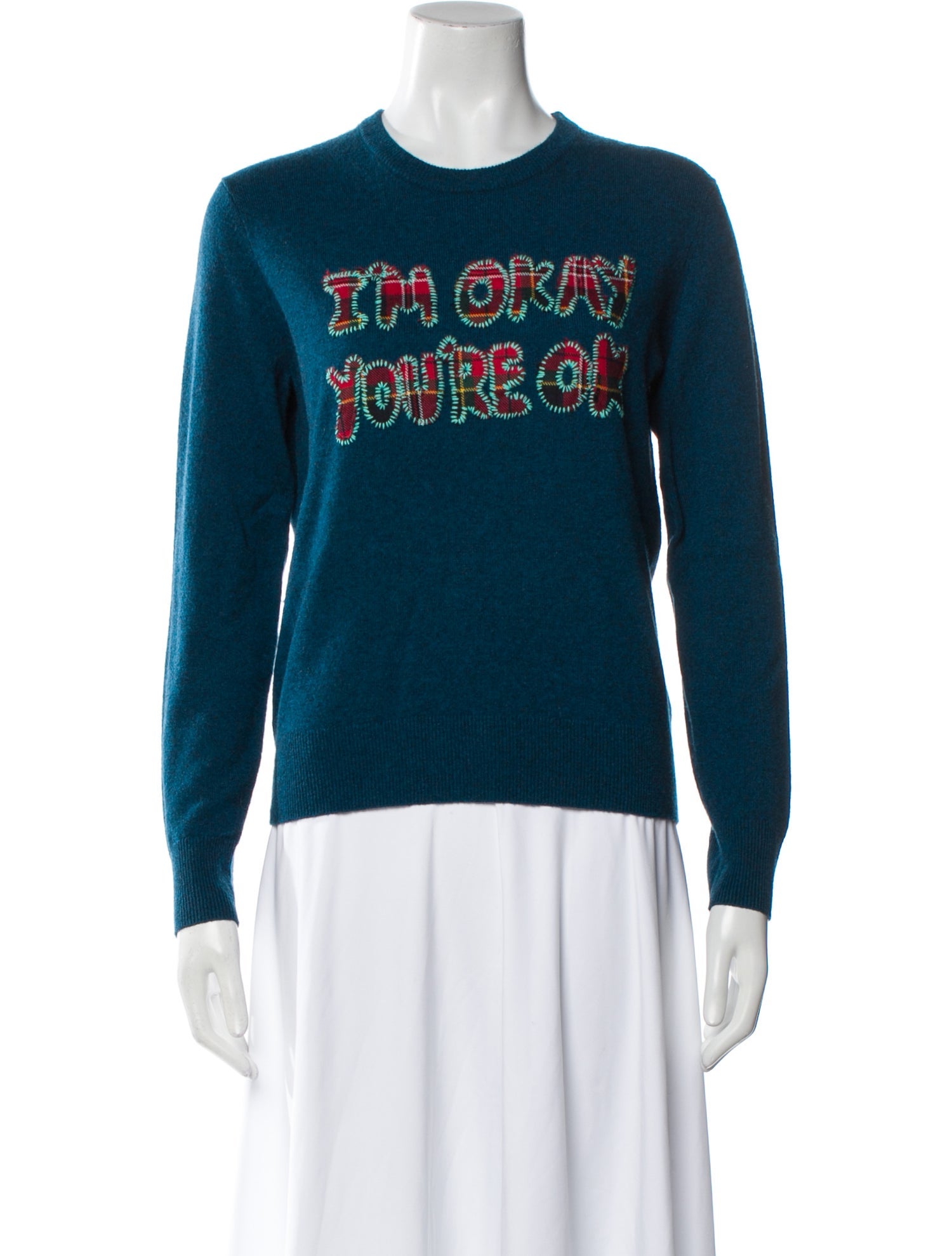 Lingua Franca Cashmere Graphic Print Sweater