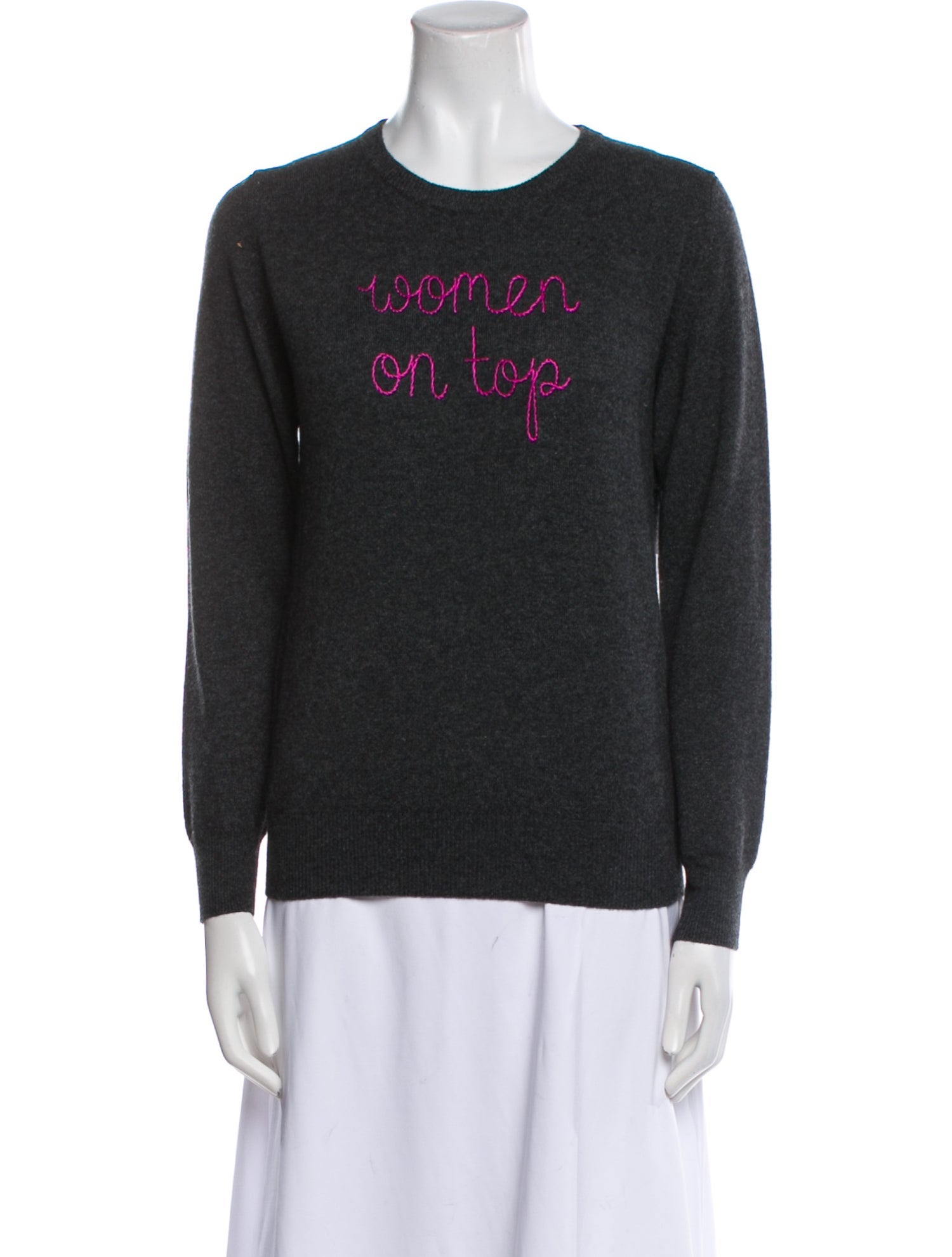 Lingua Franca Cashmere Graphic Print Sweater