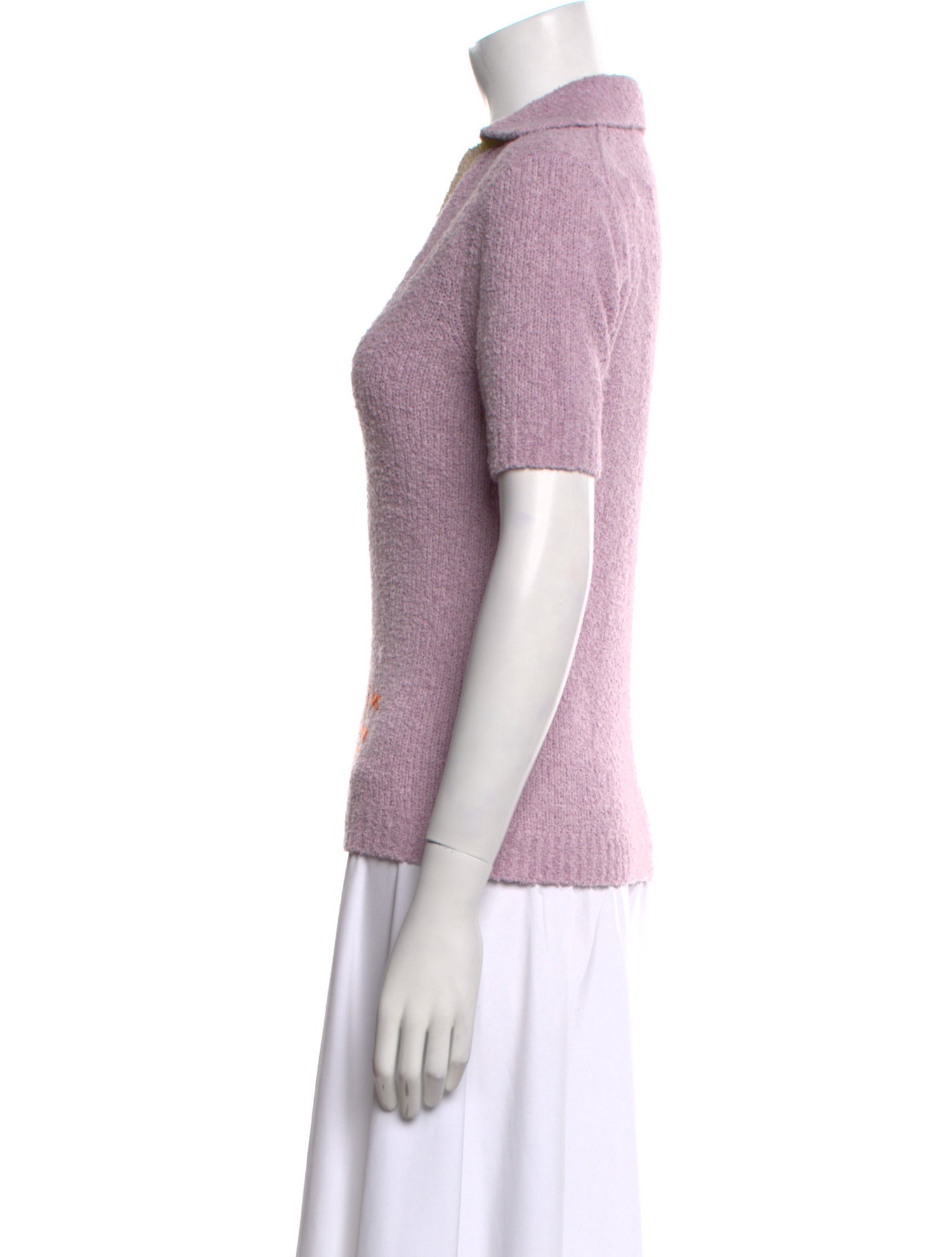 Lingua Franca Colorblock Pattern V-Neck Sweater