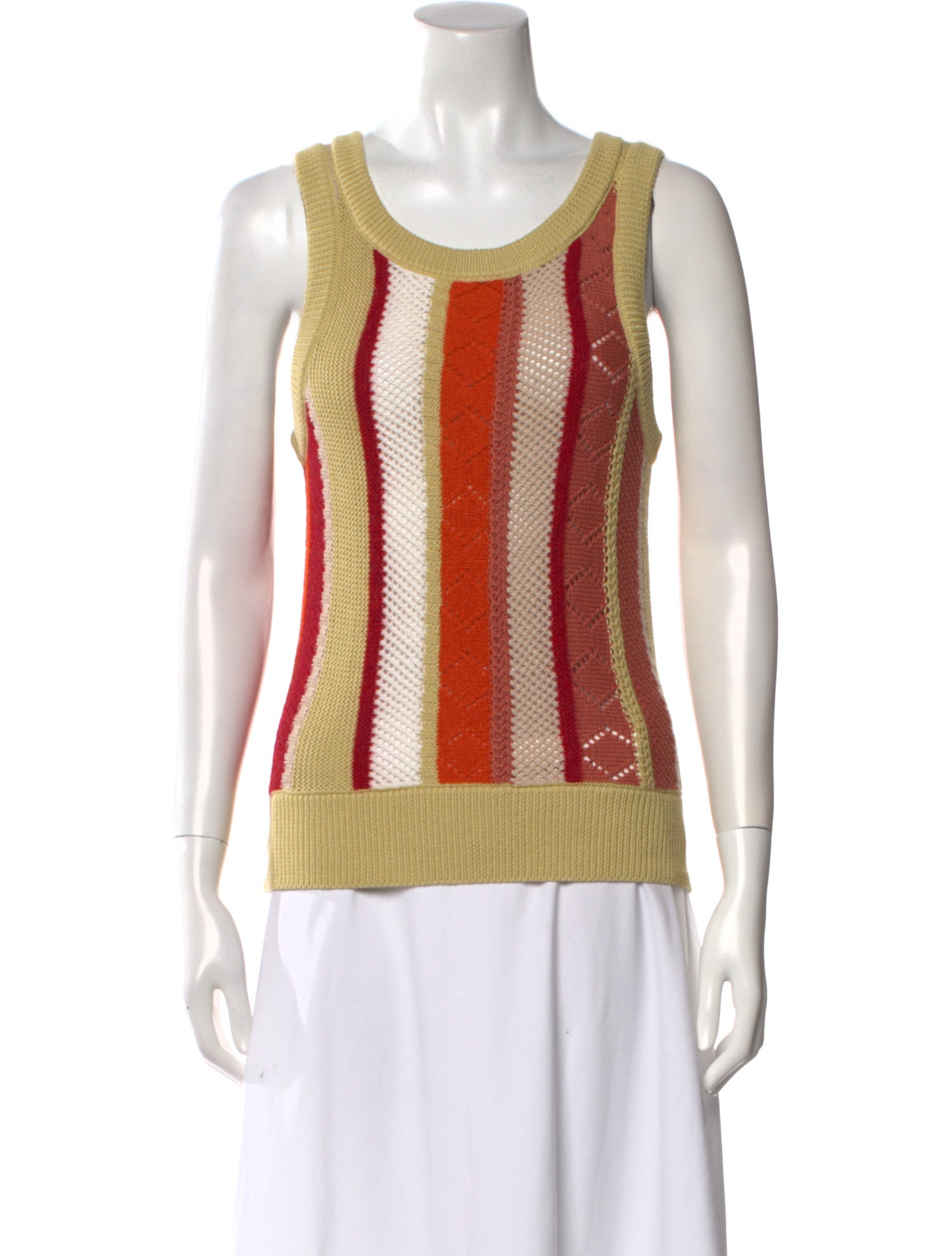 Lingua Franca Striped Scoop Neck Top