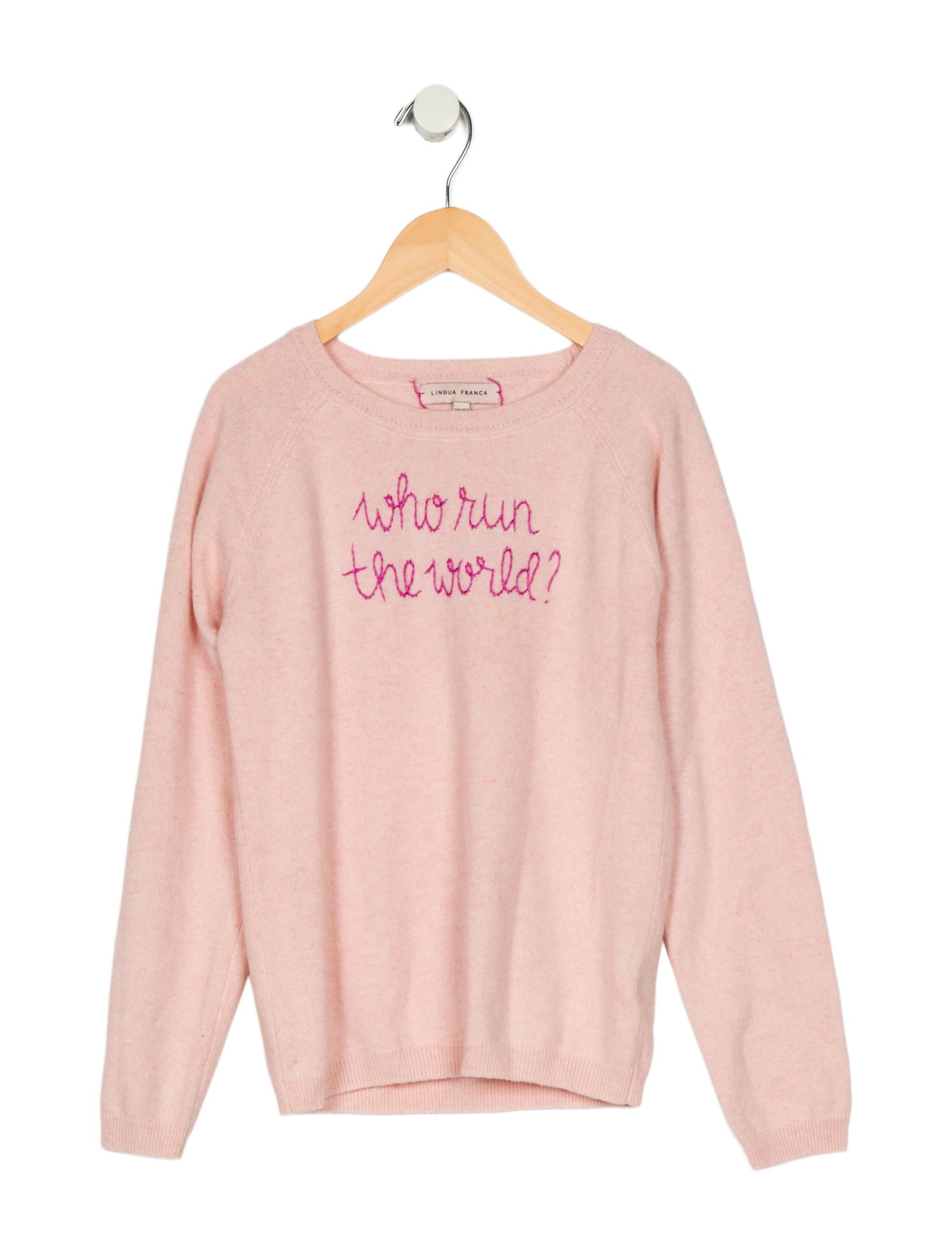 Lingua Franca Girls' Cashmere Embroidered Sweater