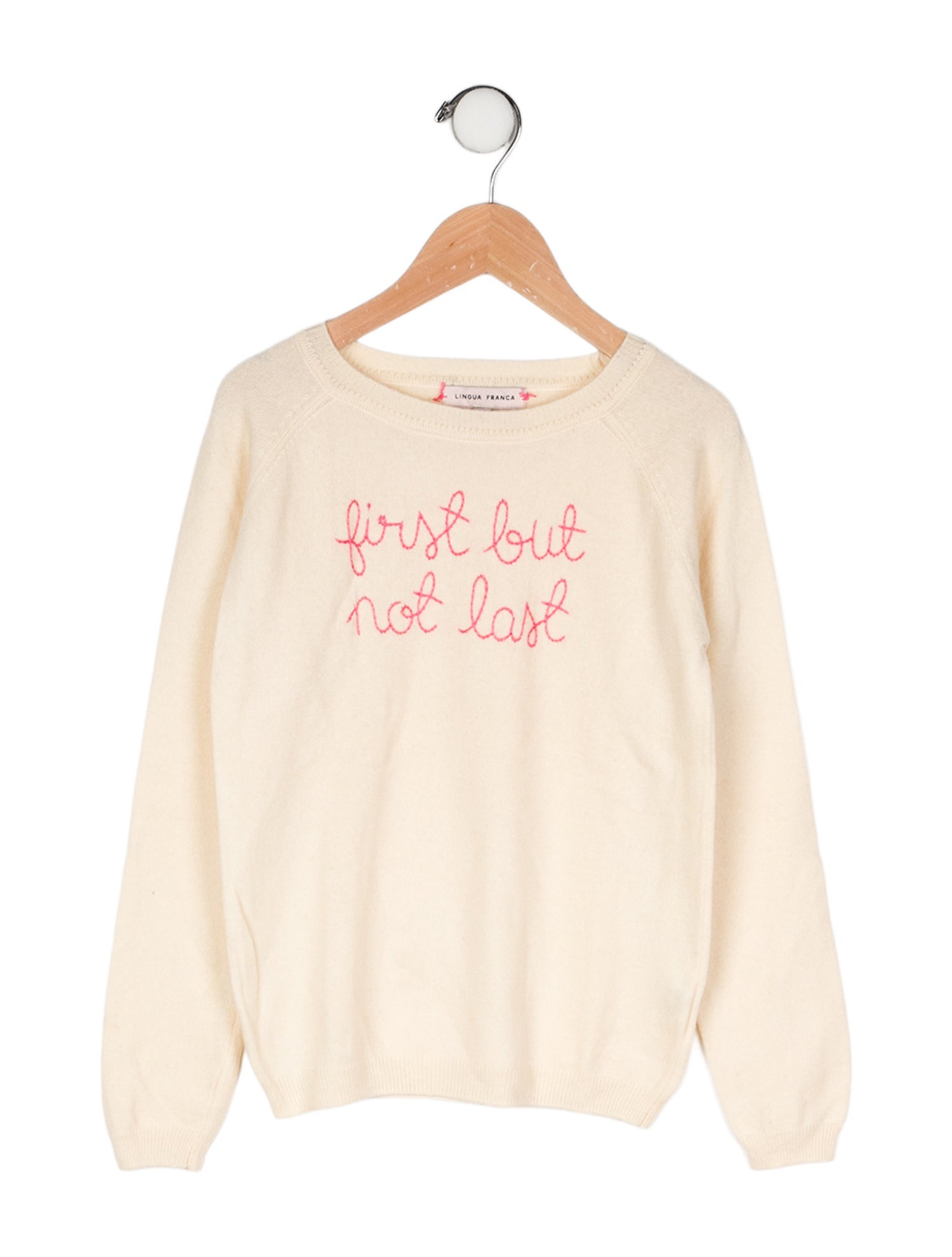 Lingua Franca Embroidered Crewneck Sweater