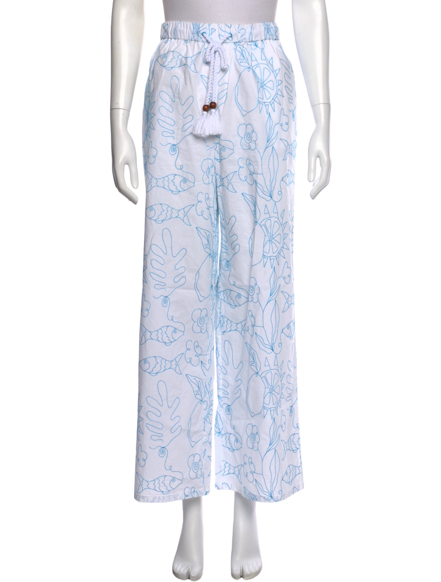 Lingua Franca Printed Wide Leg Pants