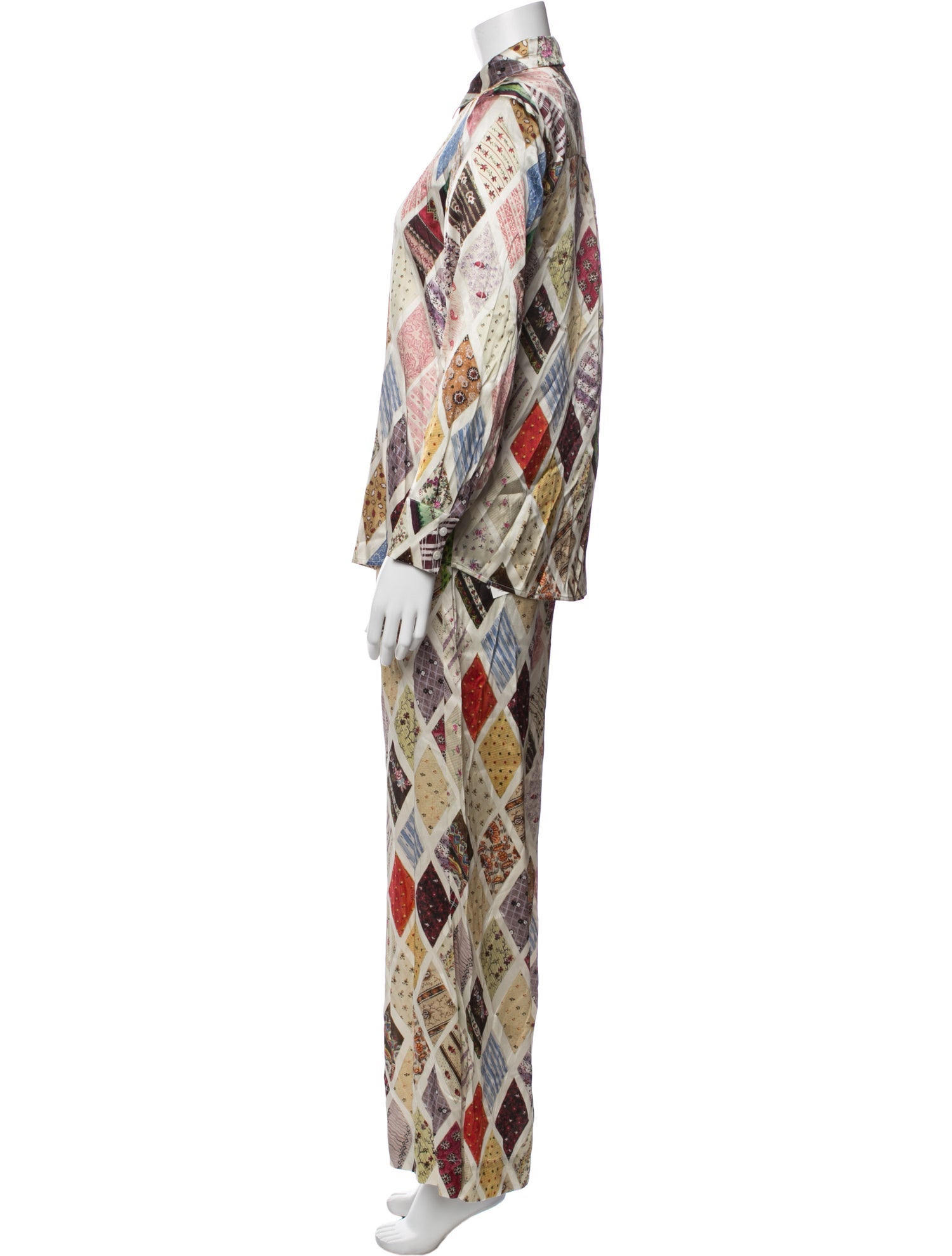 Lingua Franca Silk Printed Pant Set w/ Tags