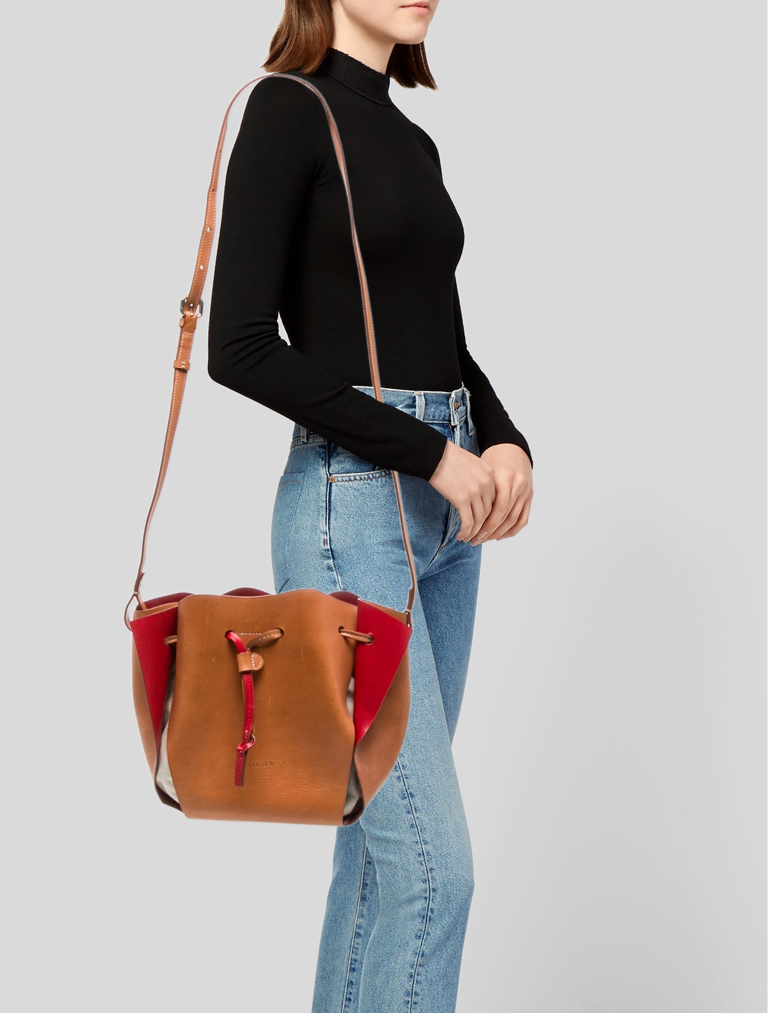 Linjer Leather Bucket Bag
