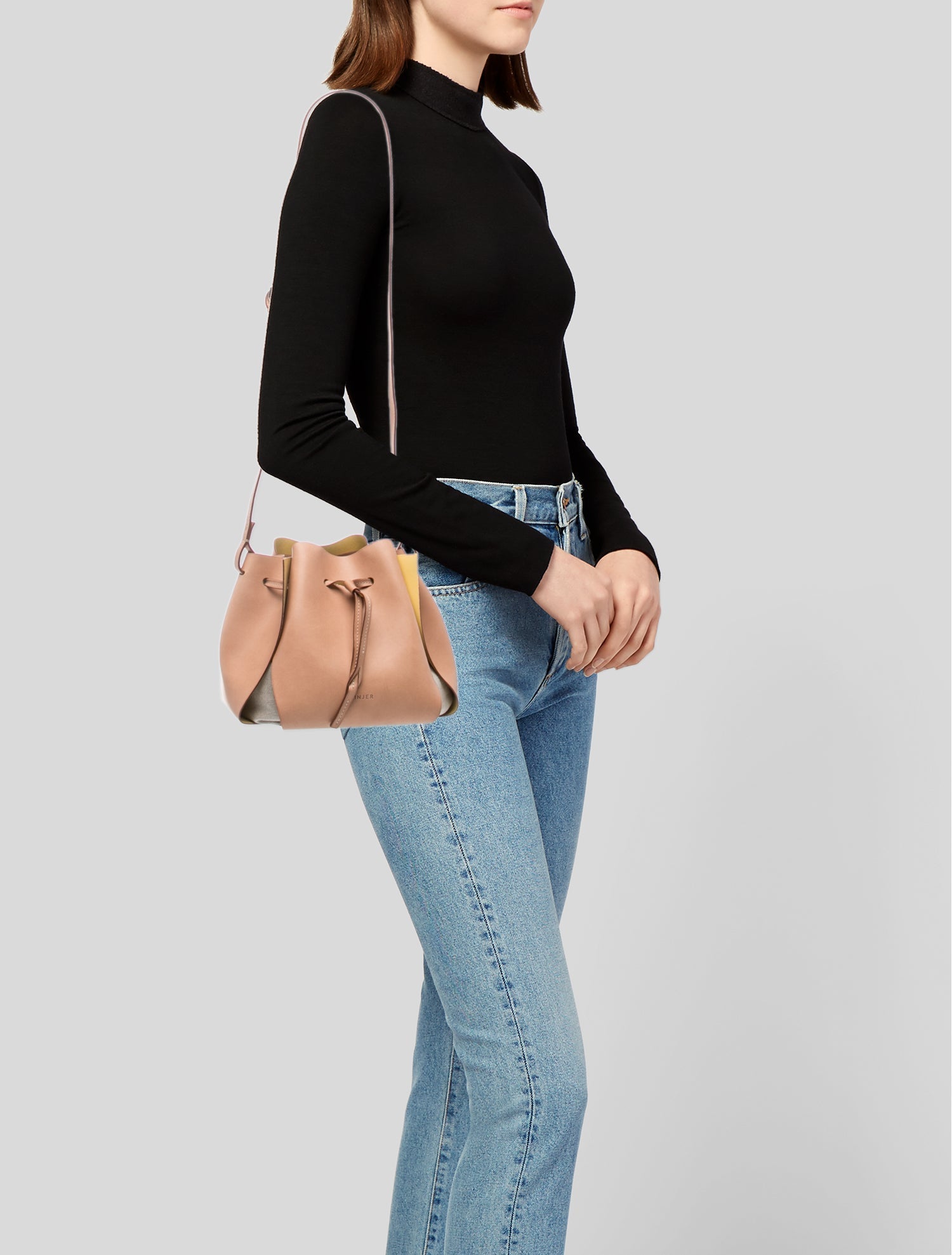 Linjer Leather Bucket Bag