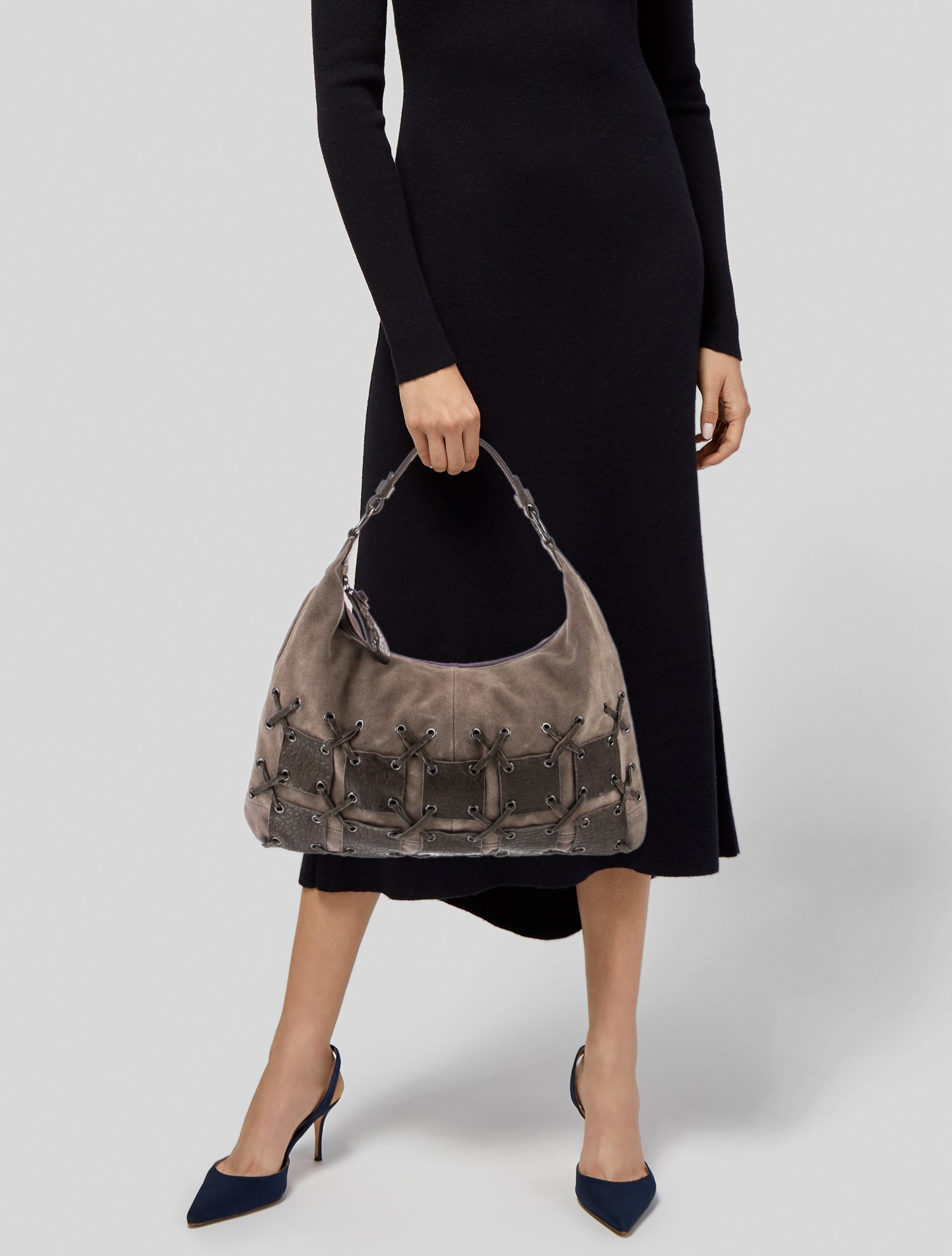 Luana Italy Suede Hobo