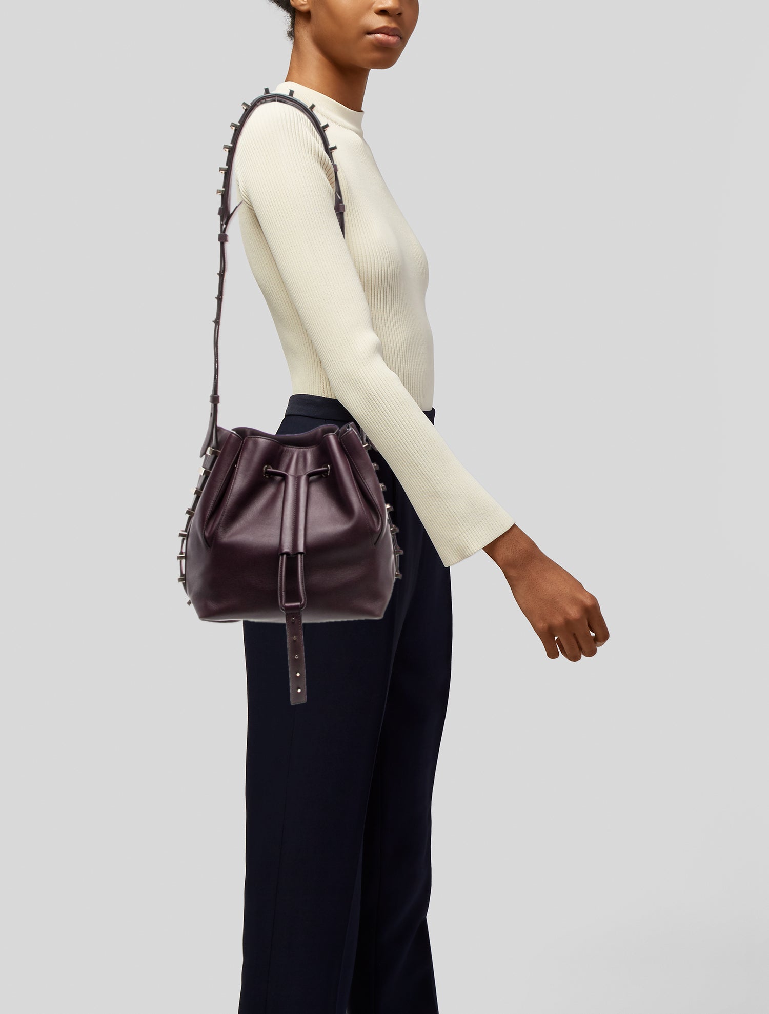 Luana Italy Leather Bucket Bag
