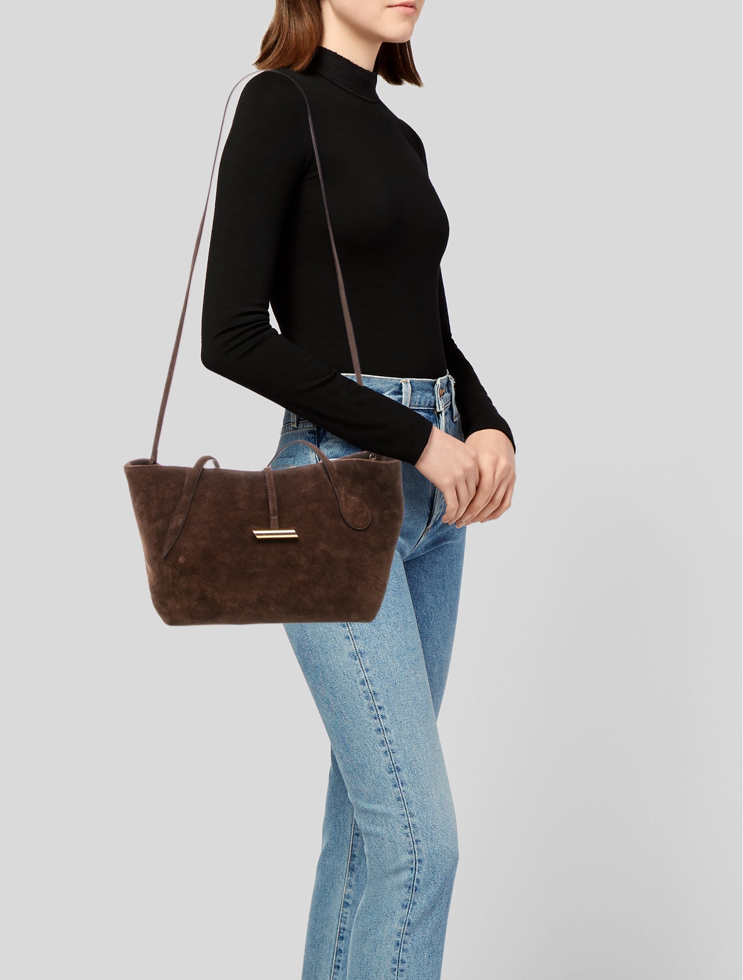 Liffner Suede Top Handle Bag