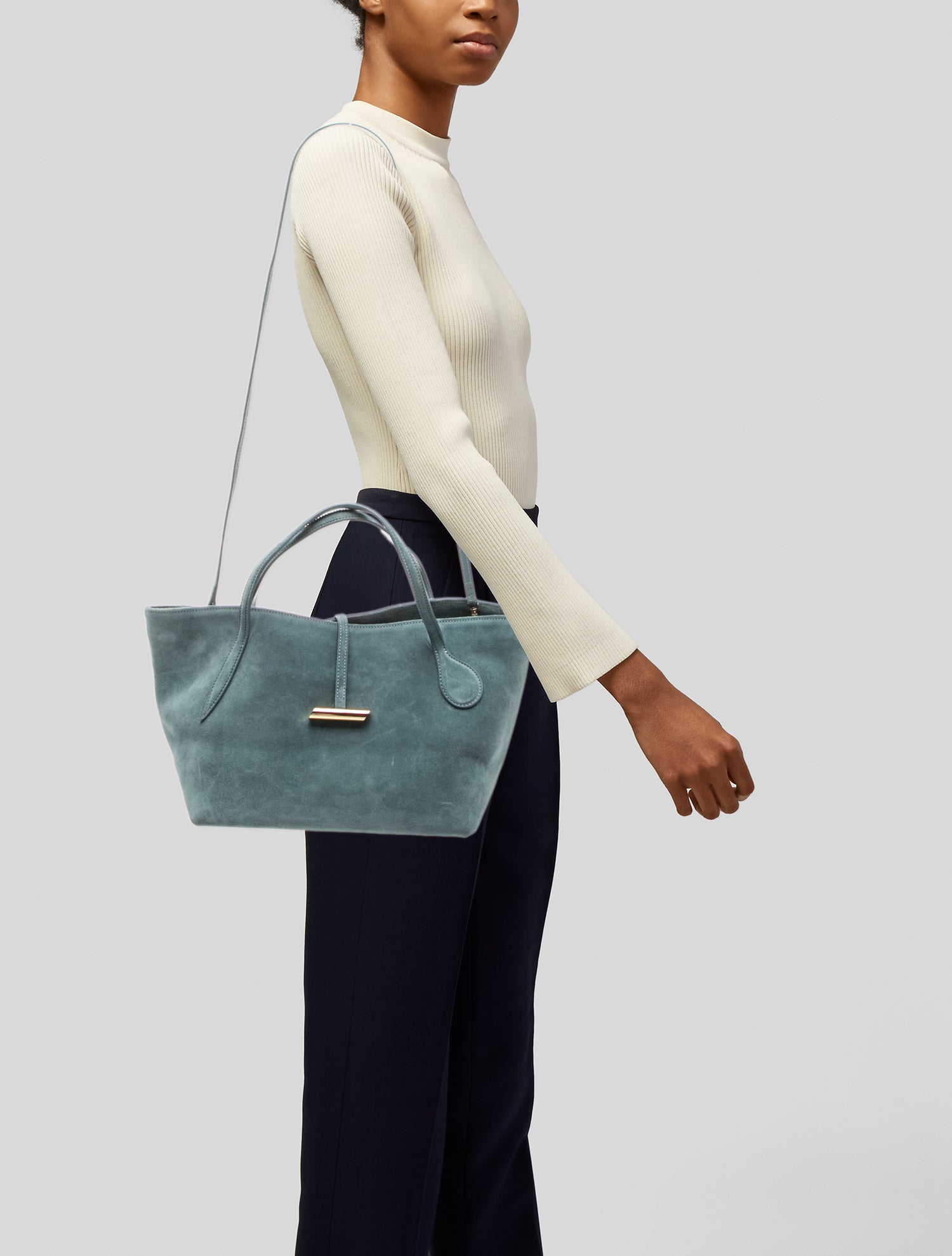 Liffner Suede Top Handle Bag