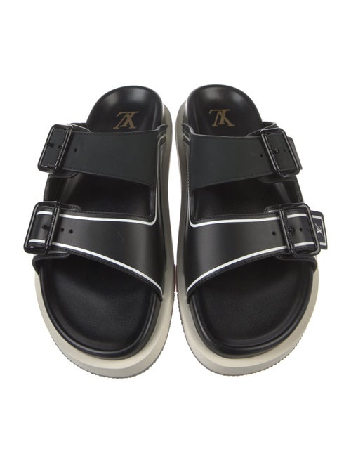Louis Vuitton LV Script Trainer Mules Leather Slides