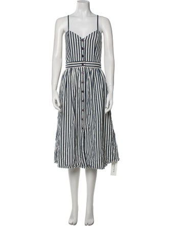 Louis Louise Striped Midi Length Dress