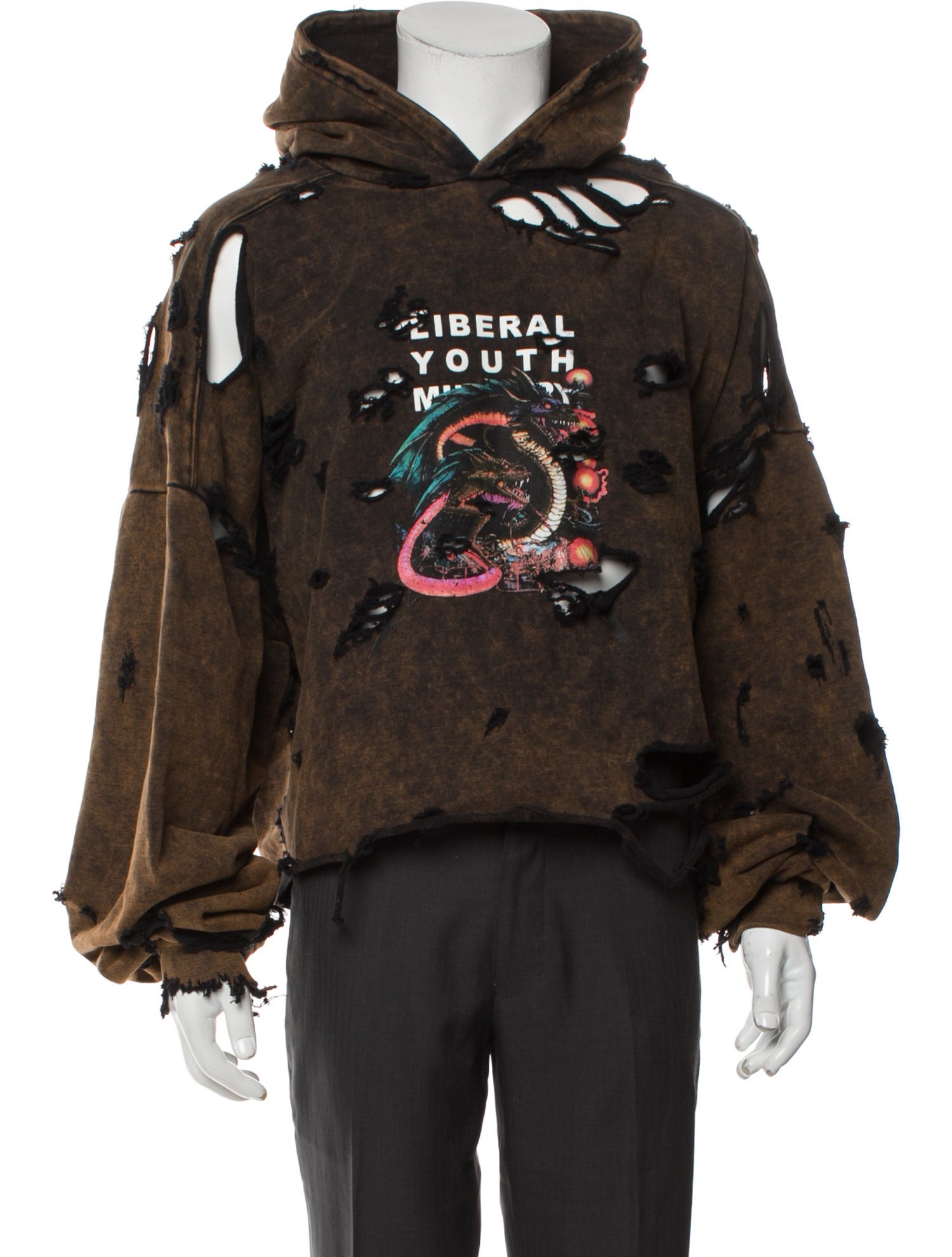 Liberal Youth Ministry Graphic Print V-Neck Hoodie