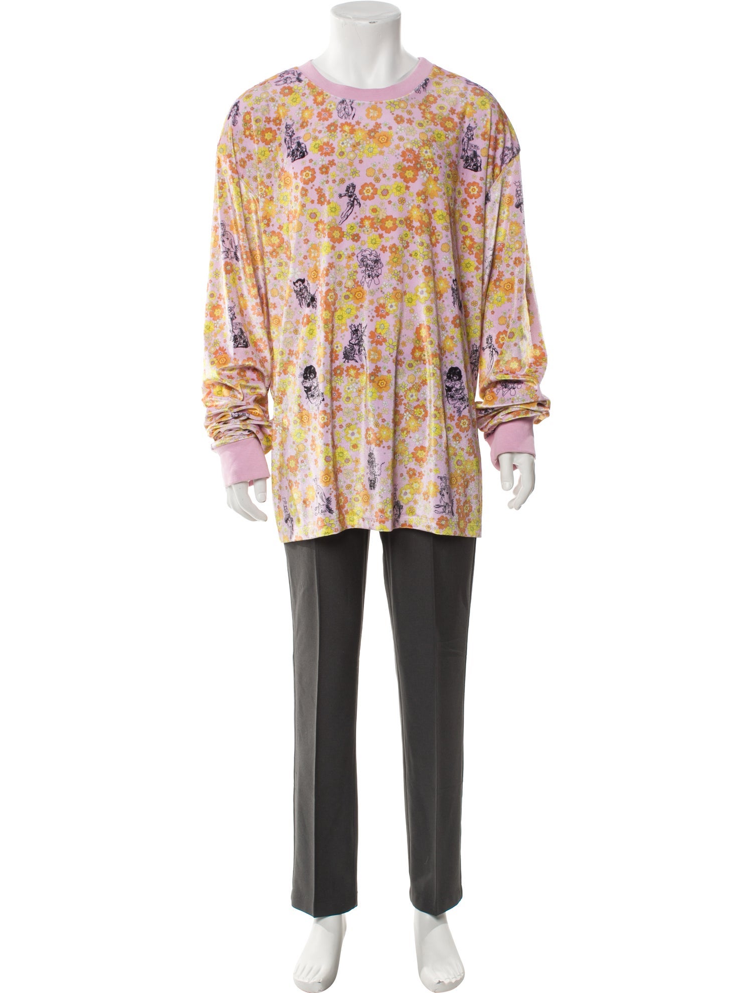 Liberal Youth Ministry Floral Print Crew Neck Sweatshirt