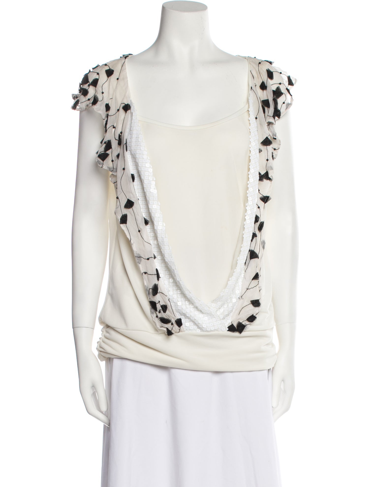 Legatte Jeans Scoop Neck Sleeveless Blouse