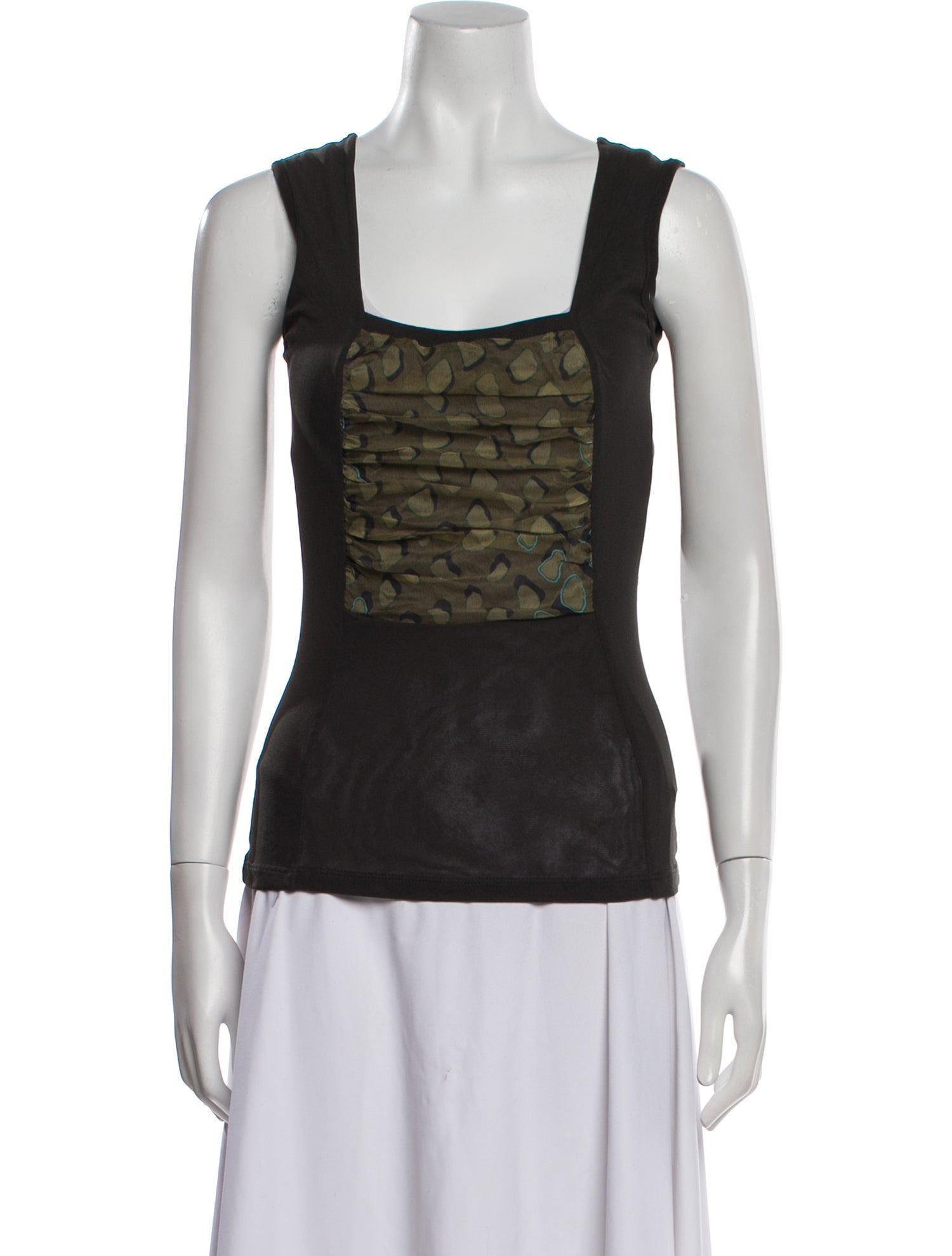 Legatte Jeans Square Neckline Sleeveless Top