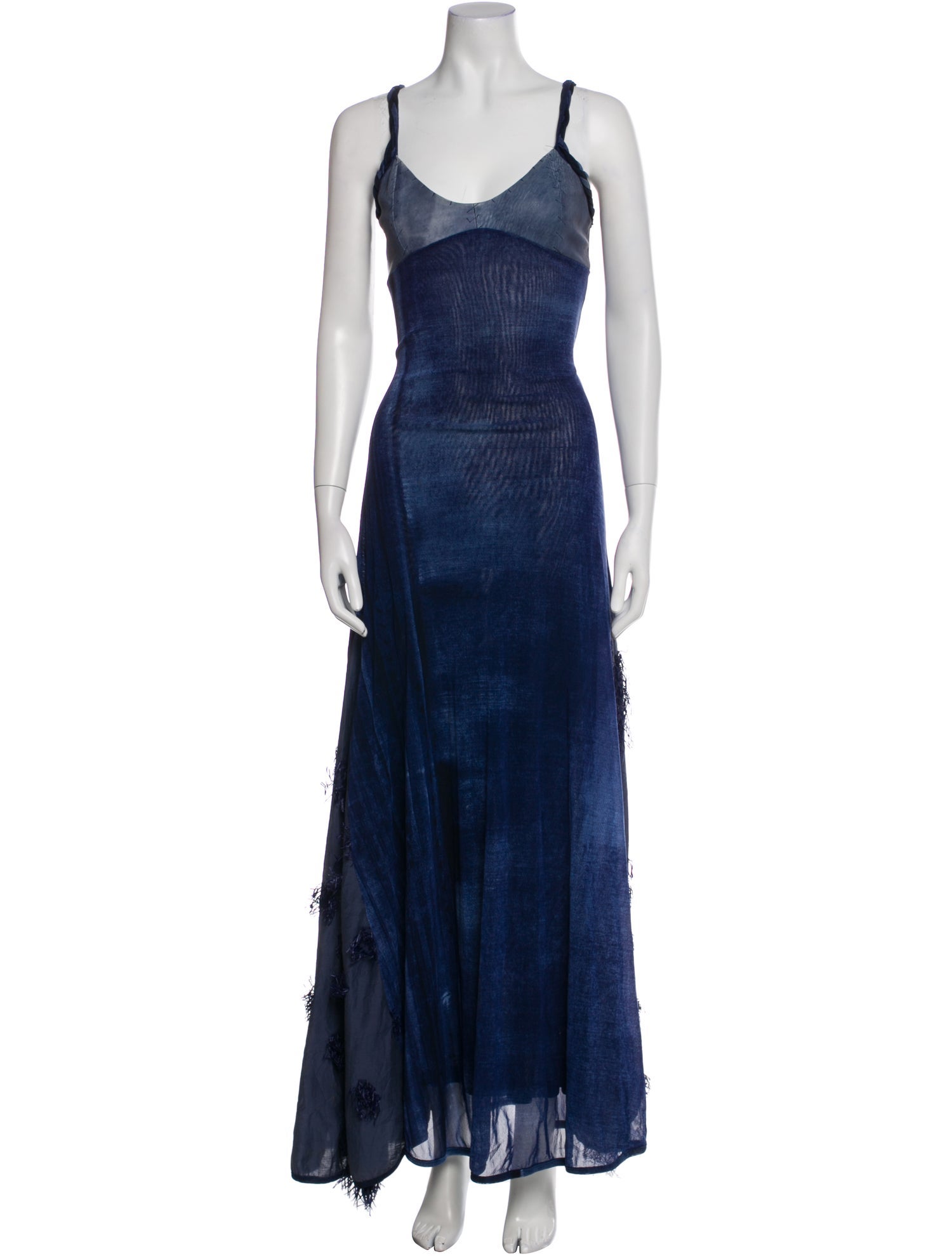 Legatte Jeans Scoop Neck Long Dress
