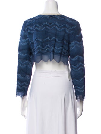 Legatte Jeans V-Neck Long Sleeve Crop Top