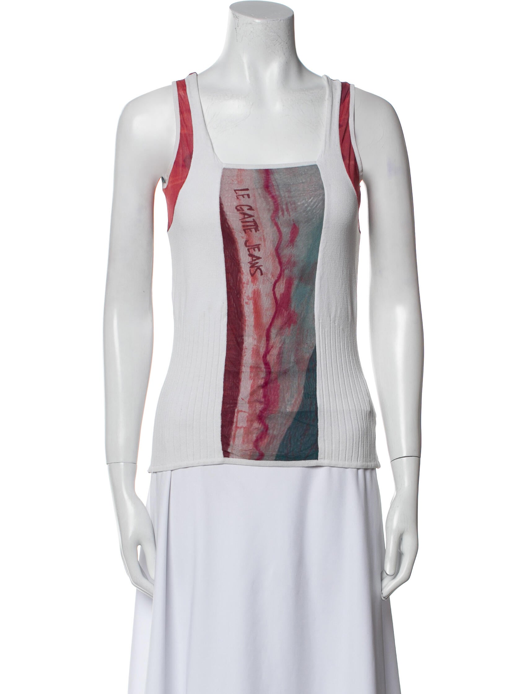 Legatte Jeans Printed Square Neckline Top