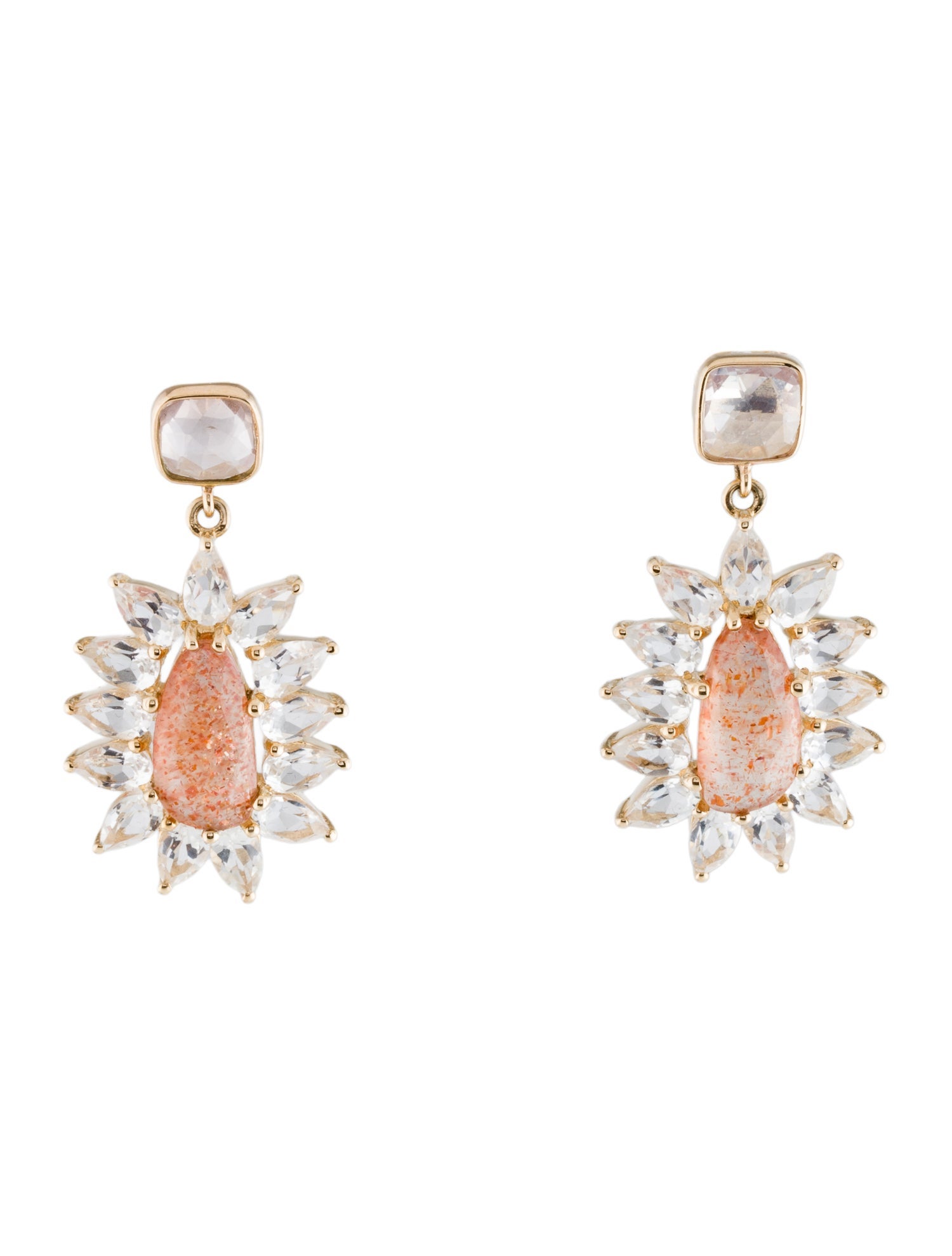 Loretta Castoro 14K Multi-Stone Drop Earrings