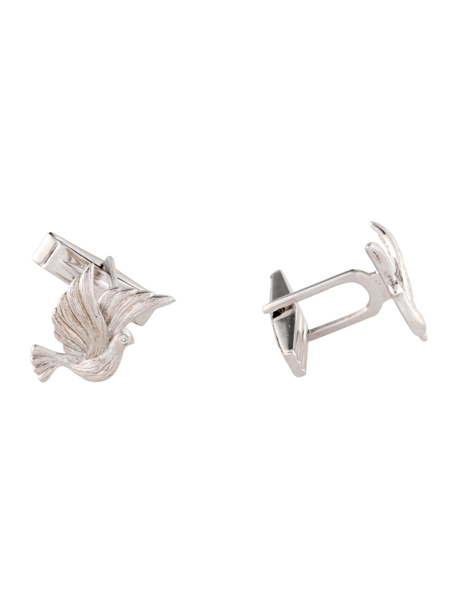 Loretta Castoro Diamond Dove Cufflinks