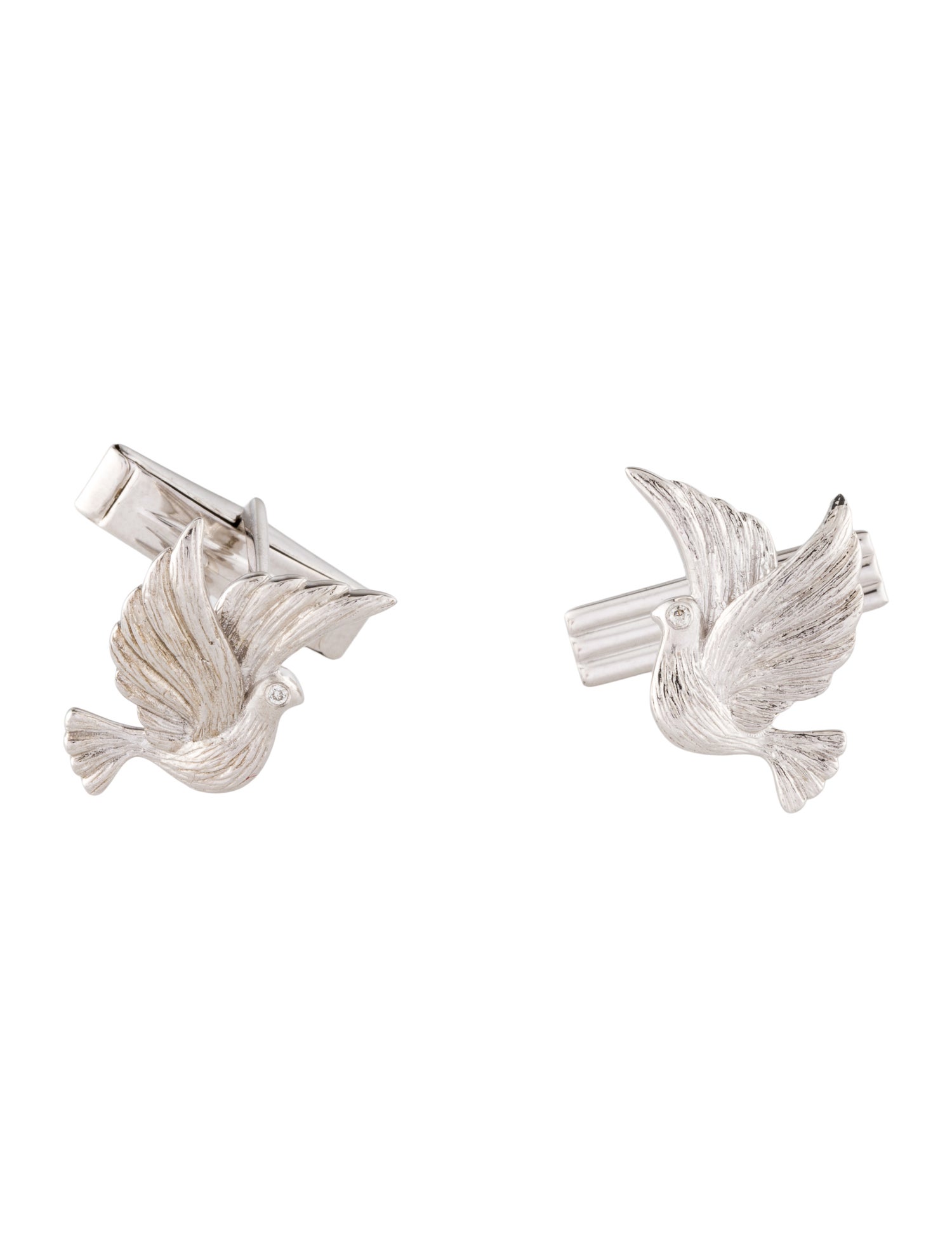 Loretta Castoro Diamond Dove Cufflinks