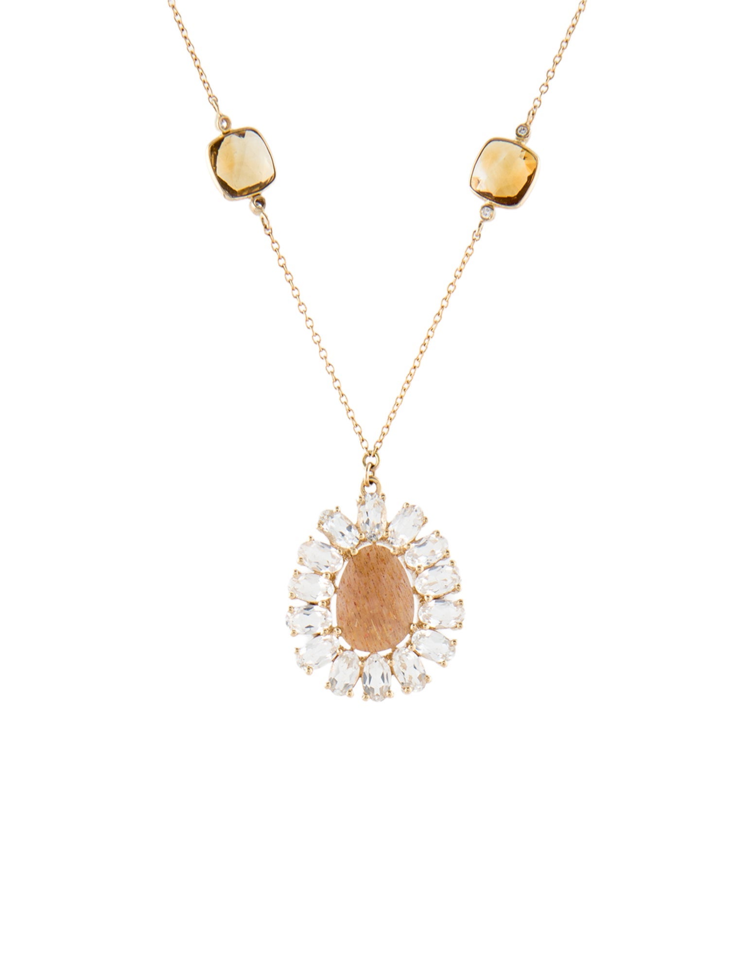 Loretta Castoro 14K Diamond & Multistone Pendant Necklace