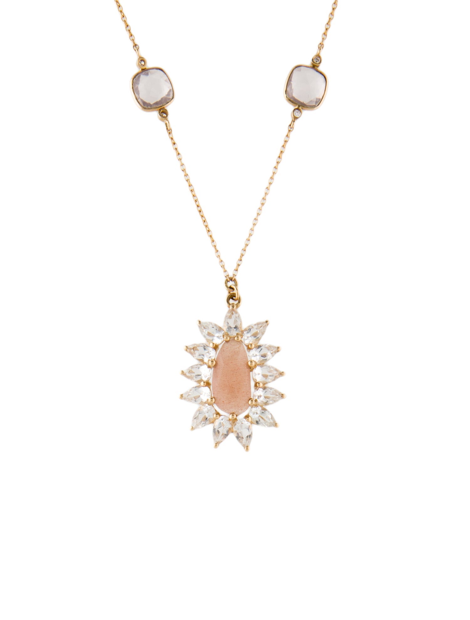 Loretta Castoro 14K Multi-Stone Pendant Necklace