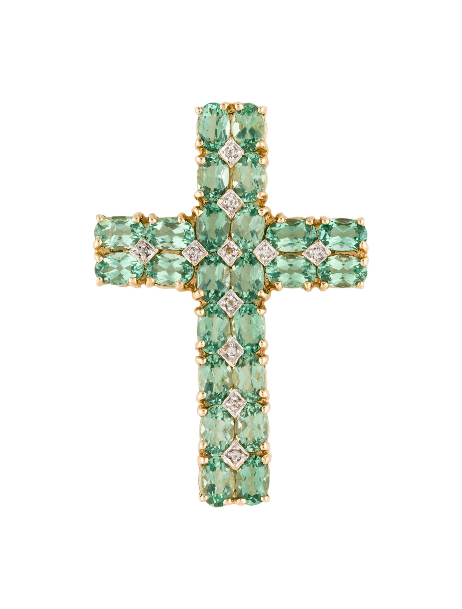 Loretta Castoro 14K Appetite & Topaz Cross Pendant