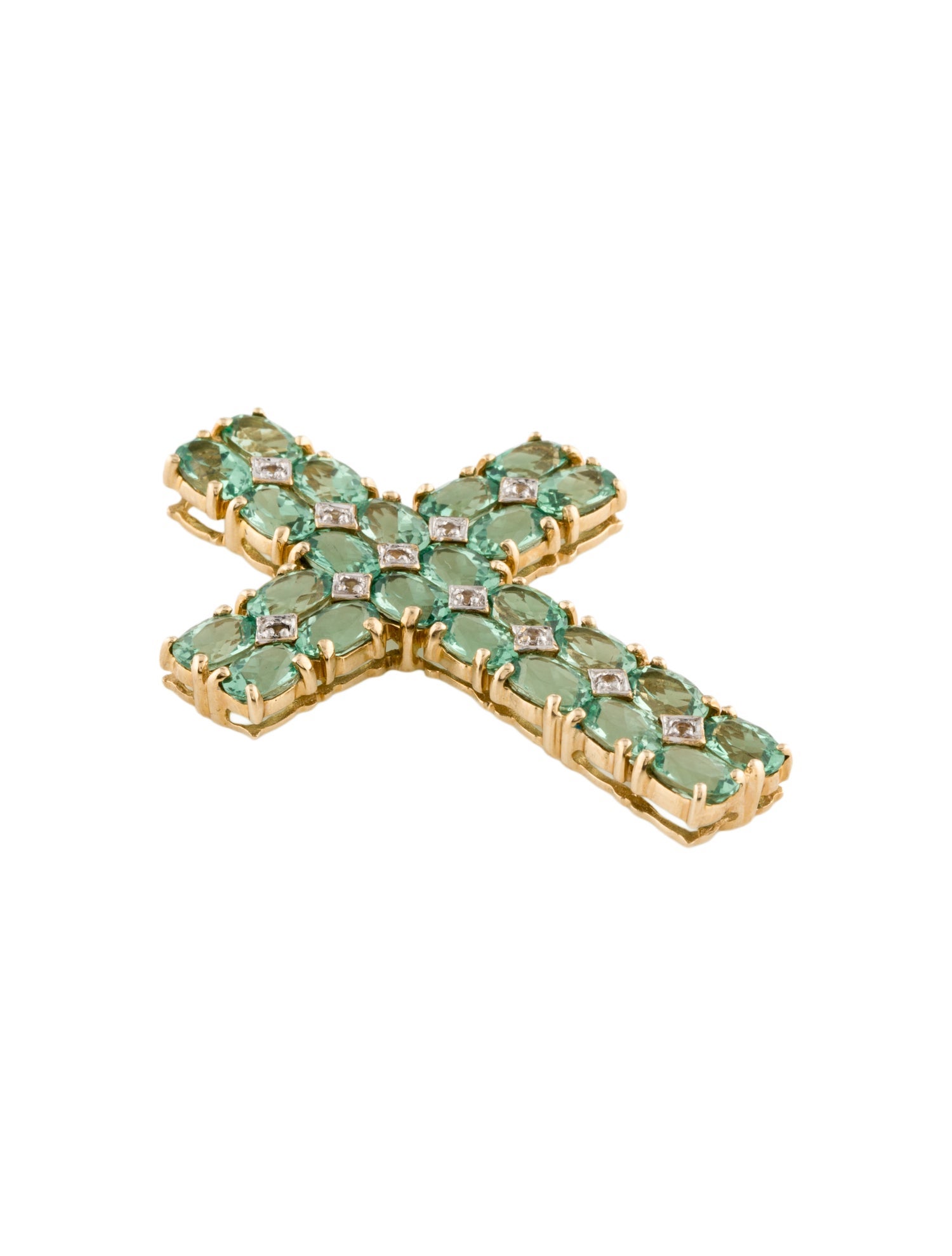 Loretta Castoro 14K Appetite & Topaz Cross Pendant