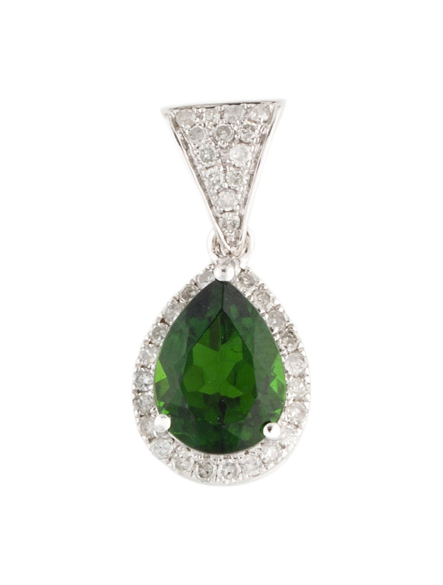 Loretta Castoro 10K 1.12ctw Diopside & Diamond Necklace Pendant
