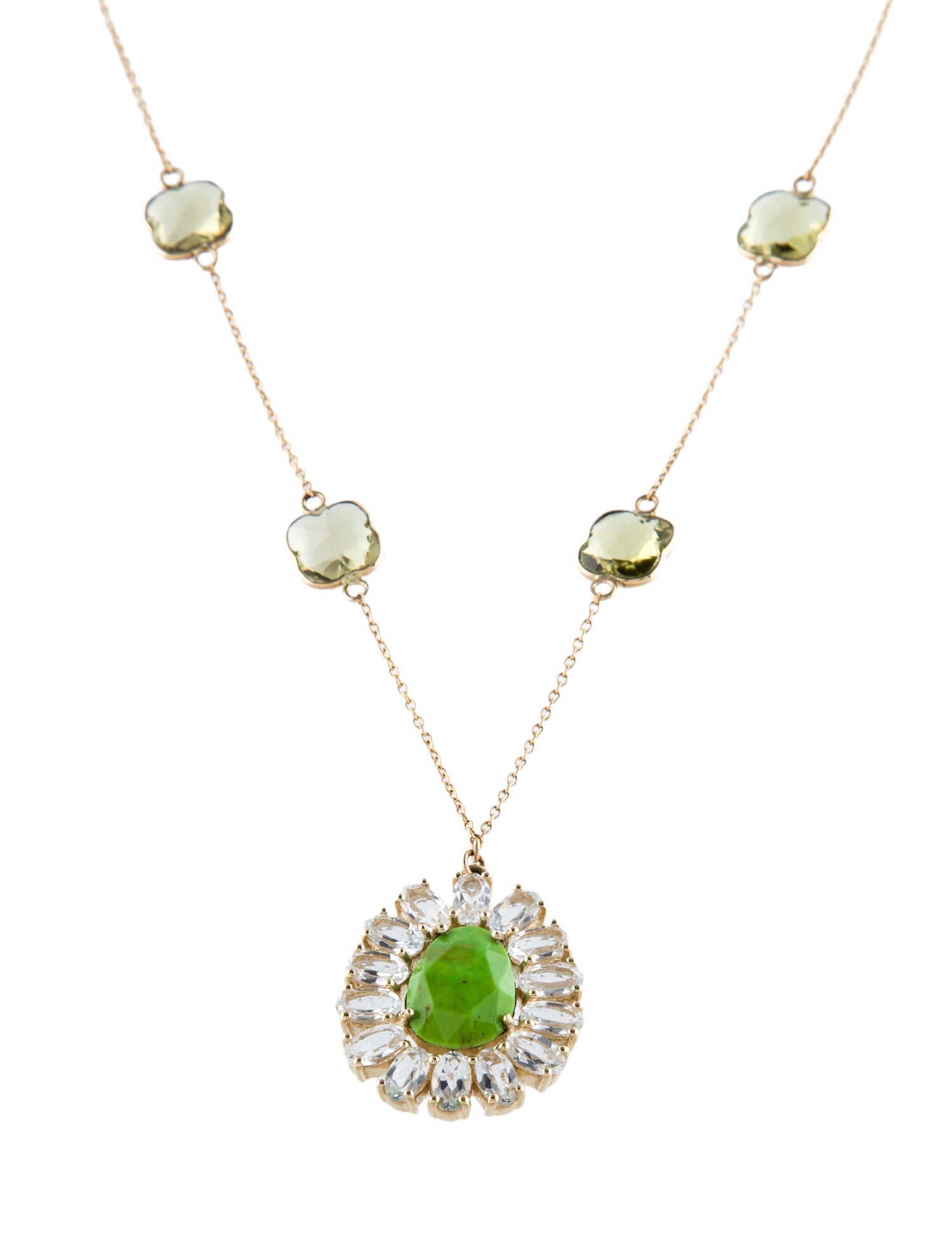 Loretta Castoro 14K Multistone Pendant Necklace