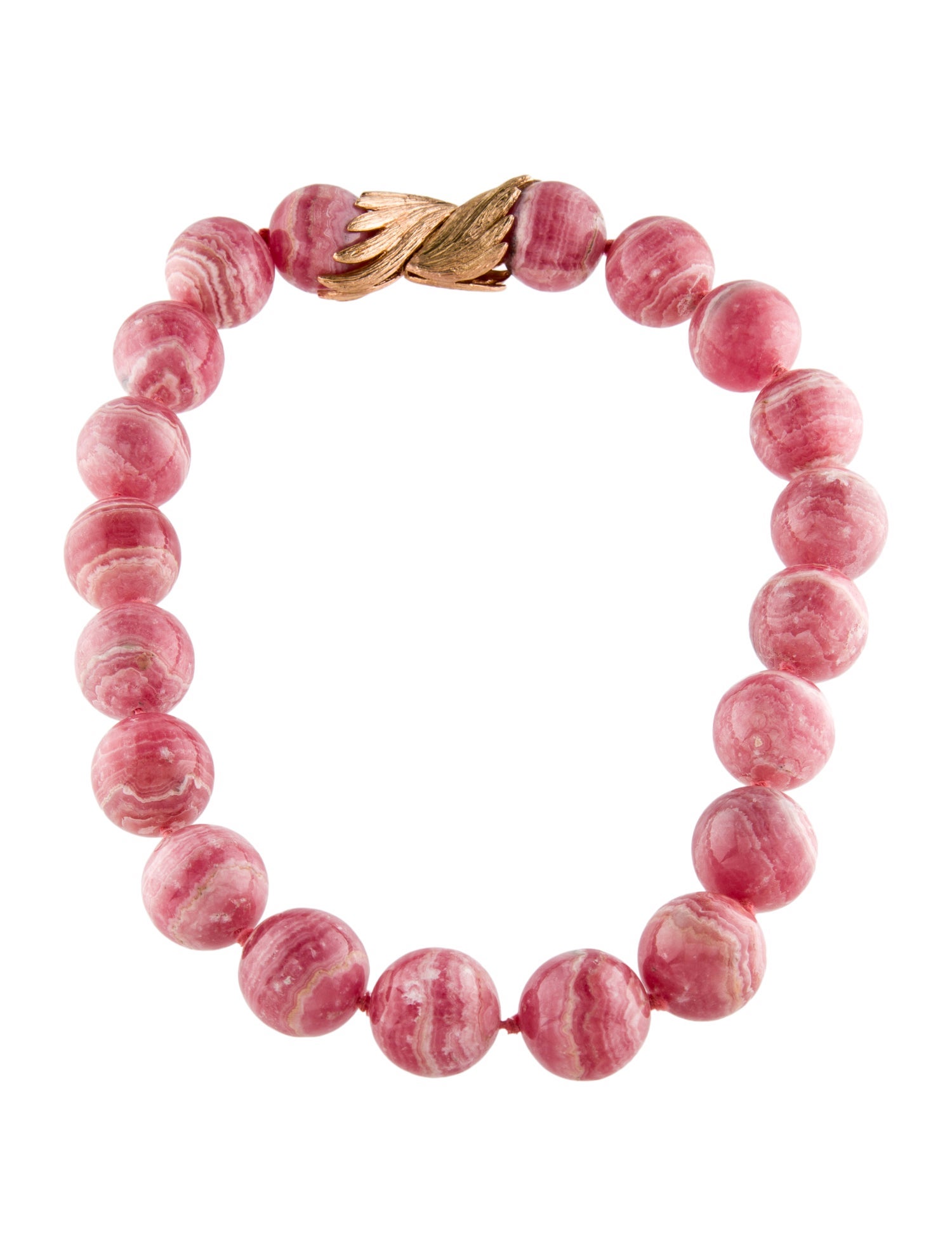 Loretta Castoro 18K Rhodochrosite Bead Strand Necklace