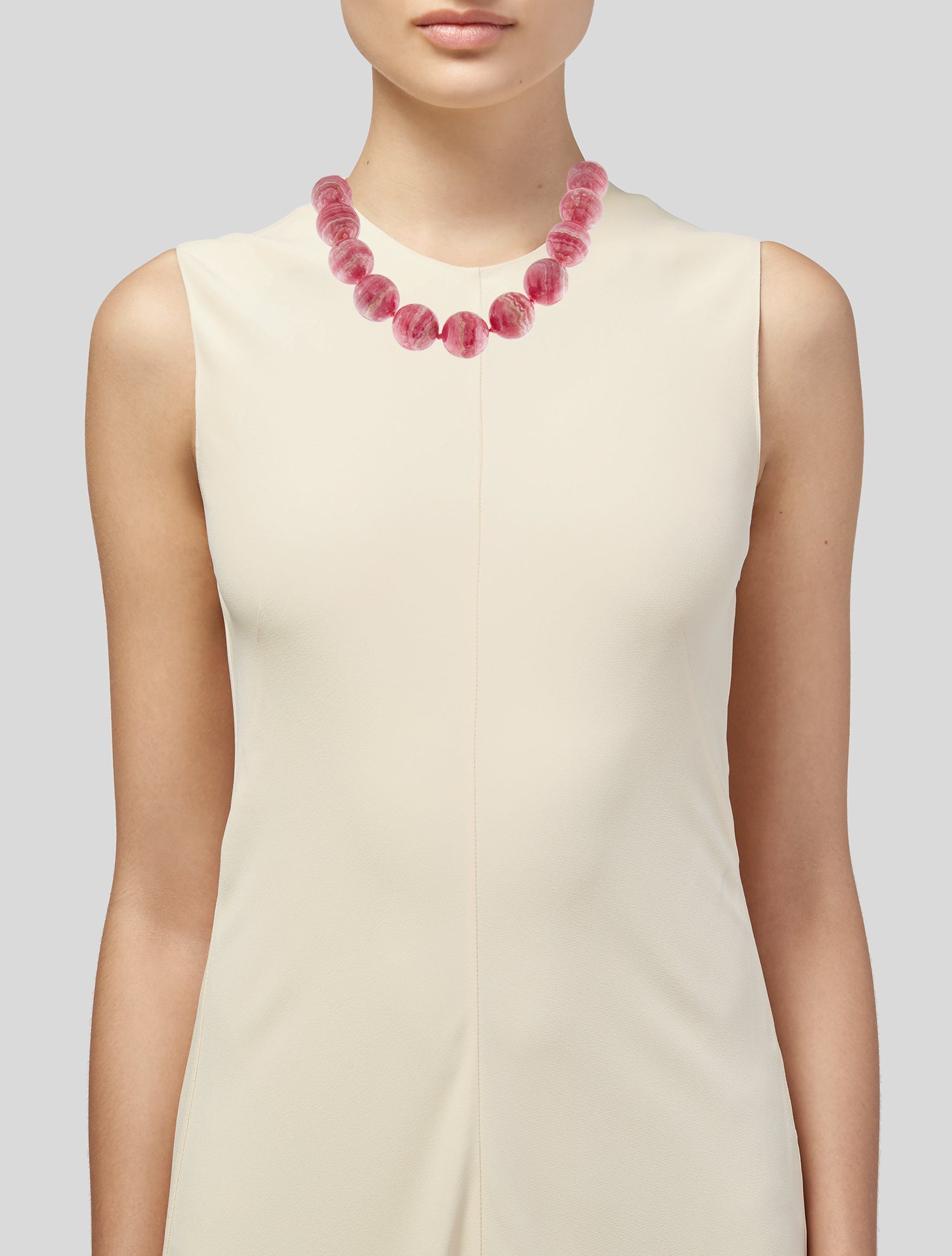 Loretta Castoro 18K Rhodochrosite Bead Strand Necklace